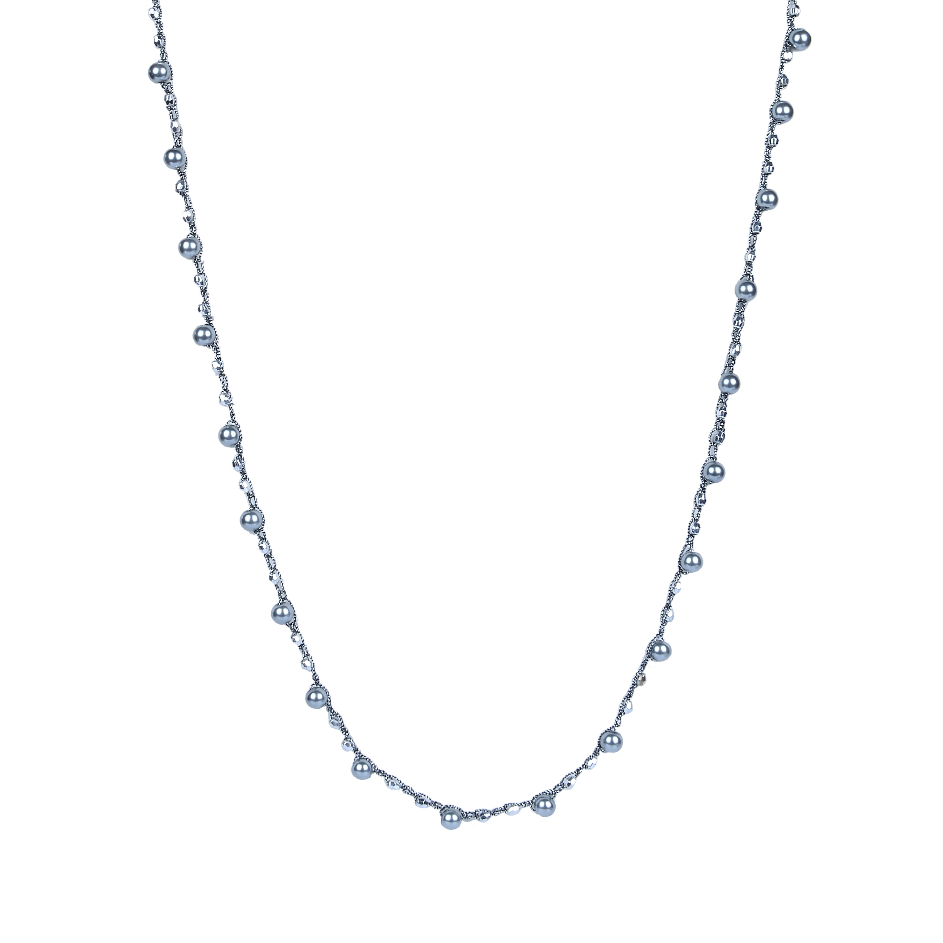 Collar largo de cuentas redondas de moda para colgante N3168