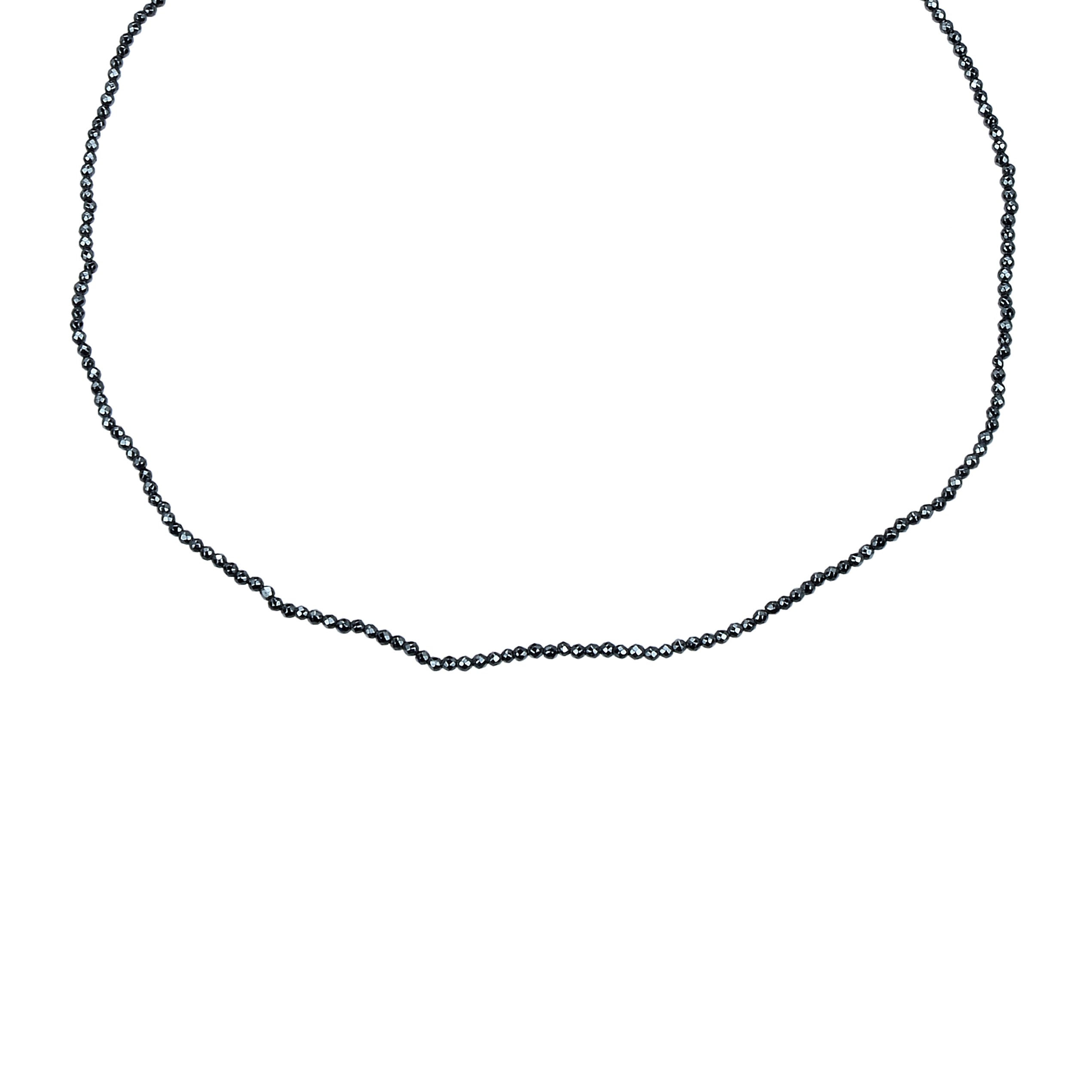 Gargantilla de moda con colgante de piedra de hematita diminuta N3178