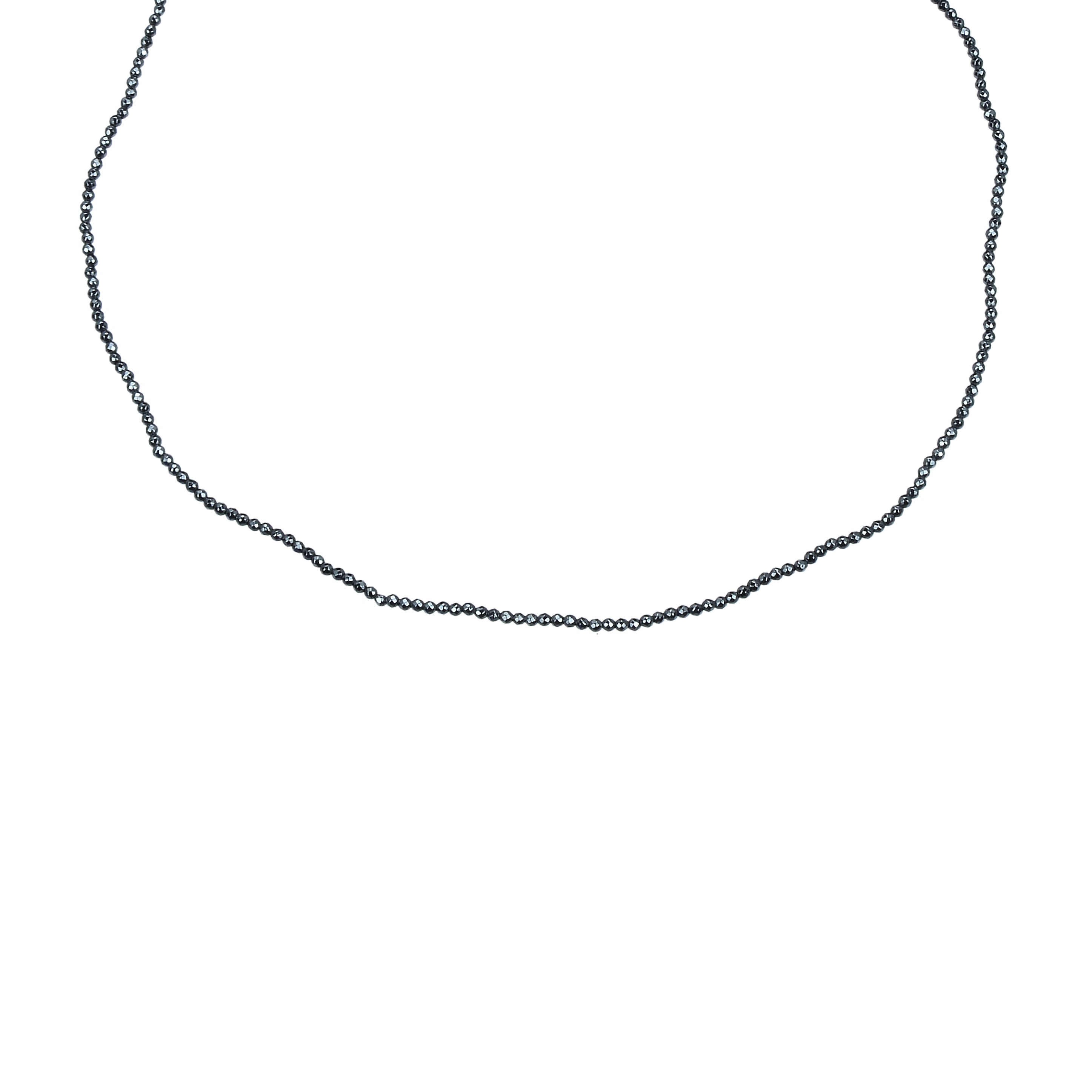 Gargantilla de moda con colgante de piedra de hematita diminuta N3179