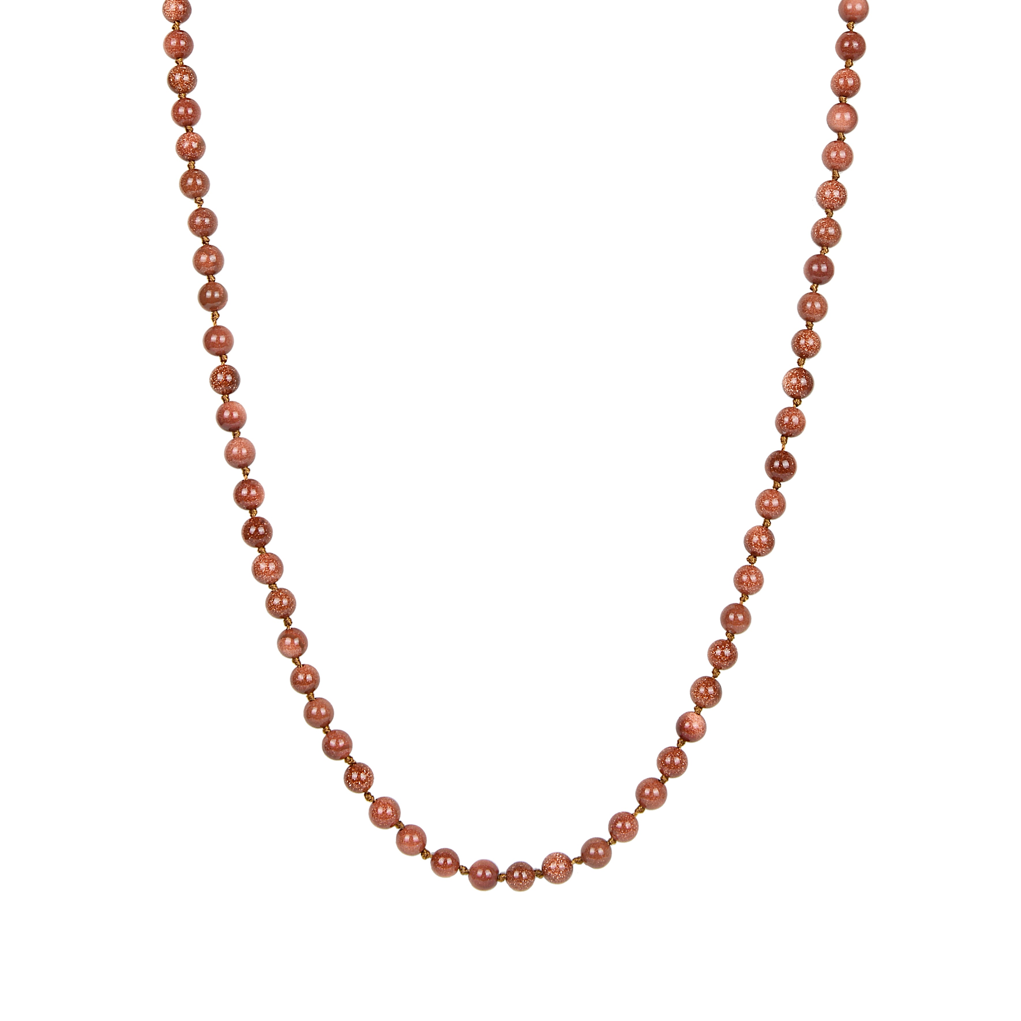 Red Gold Sandstone Beaded Necklaces N3180