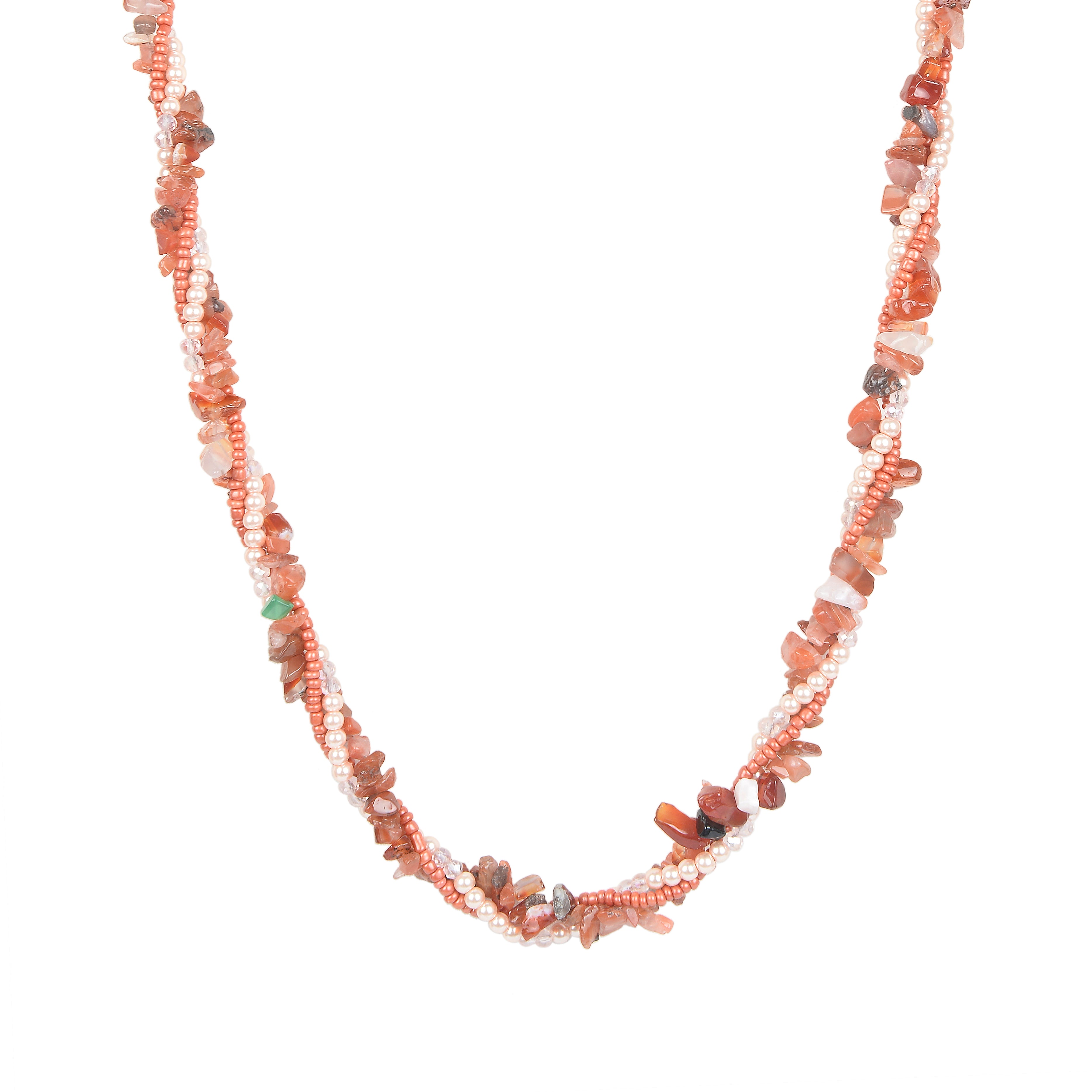 Stone Gravels Pearl Beads Necklace N3212