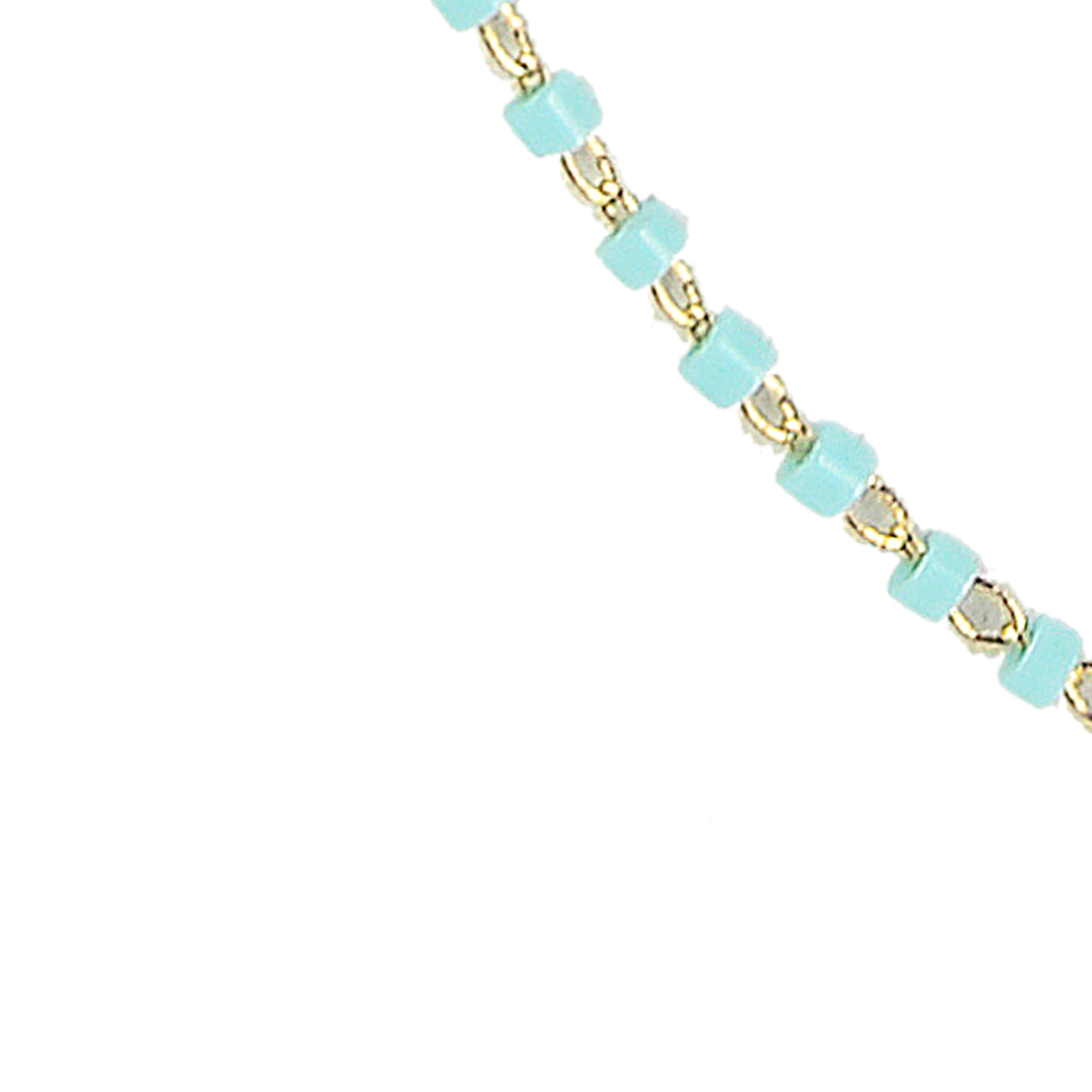 Collar de cadena de metal con cuentas de semillas N3244-30 pulgadas