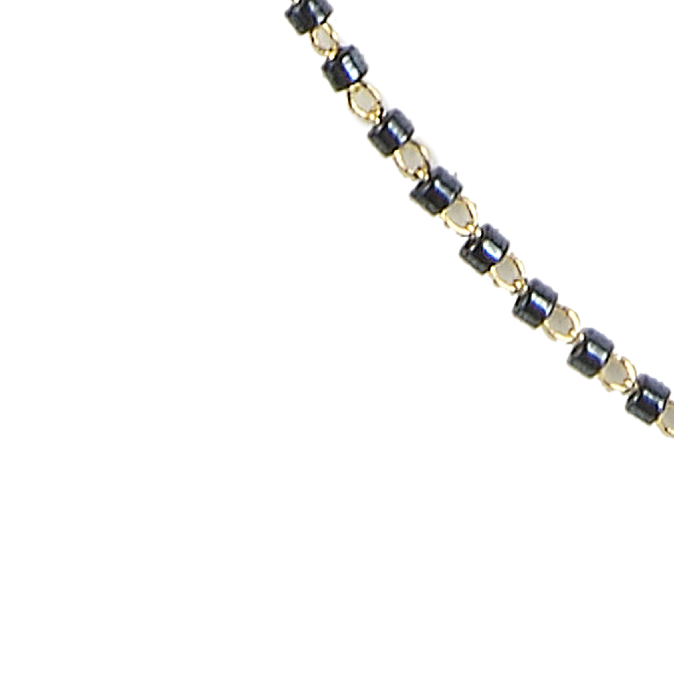 Collar de cadena de metal con cuentas de semillas N3244-30 pulgadas