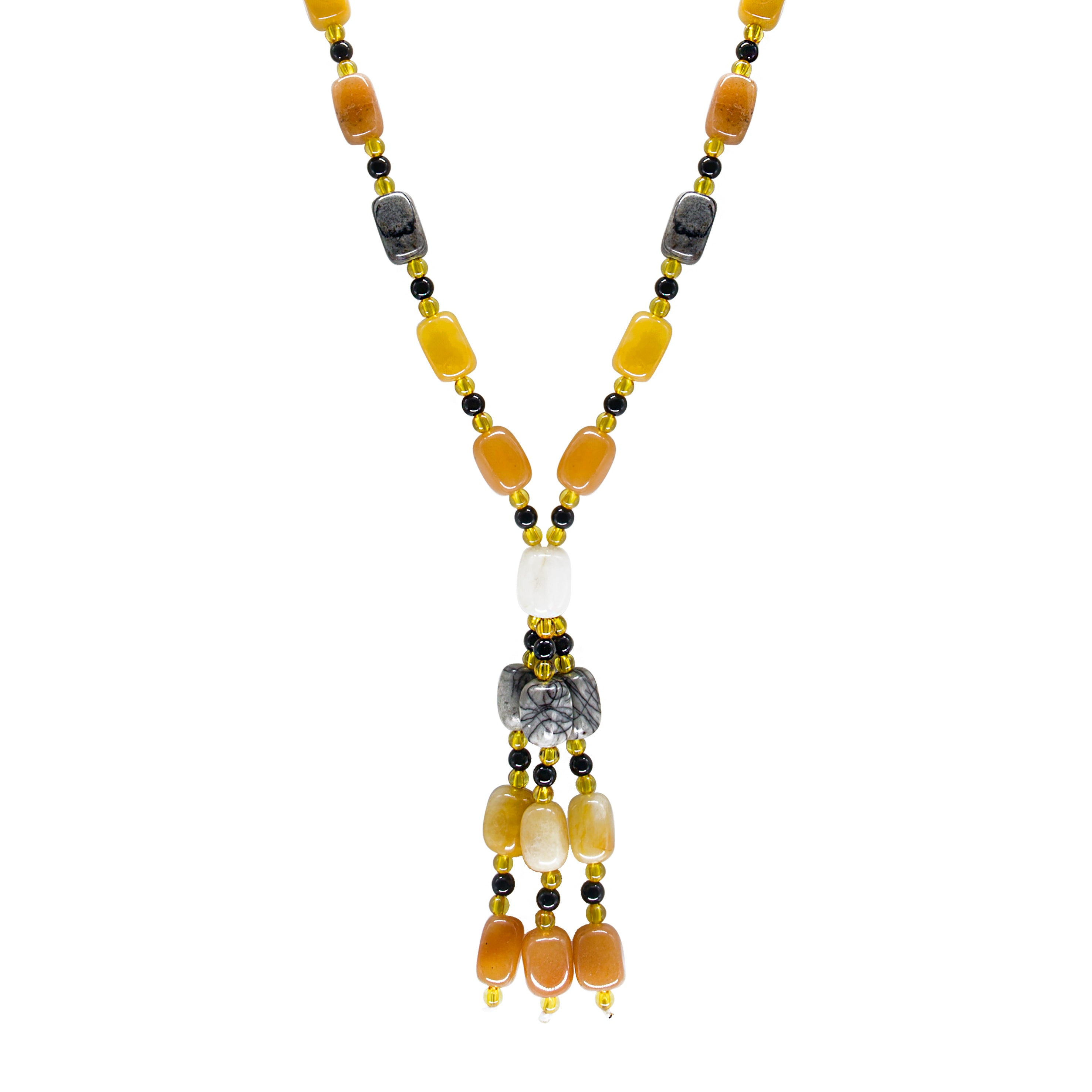 Multicolor Agate Tassel Necklaces N3257