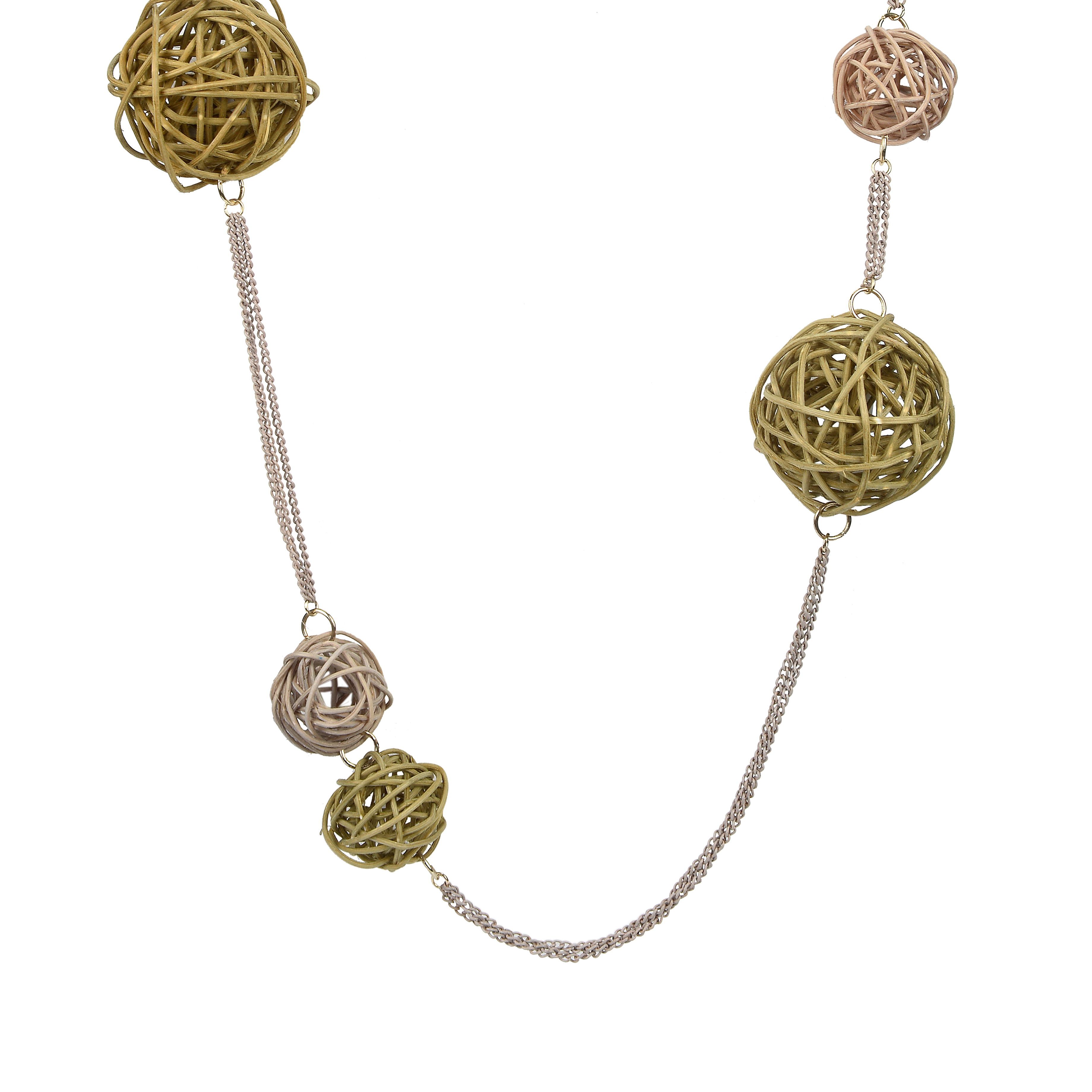 Twine Ball Chain Long Necklace N3307