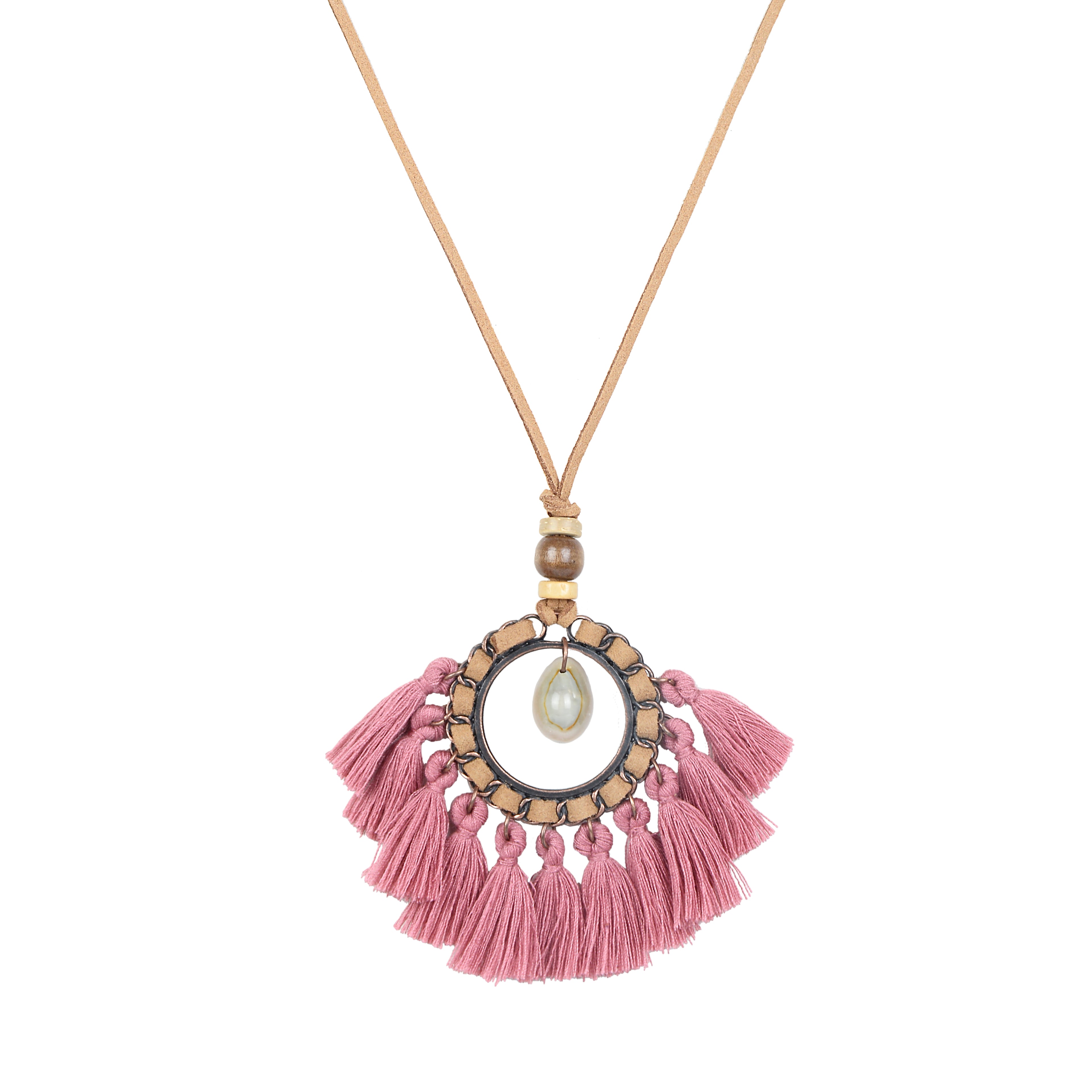 Leatherette Tassel Necklace N3388