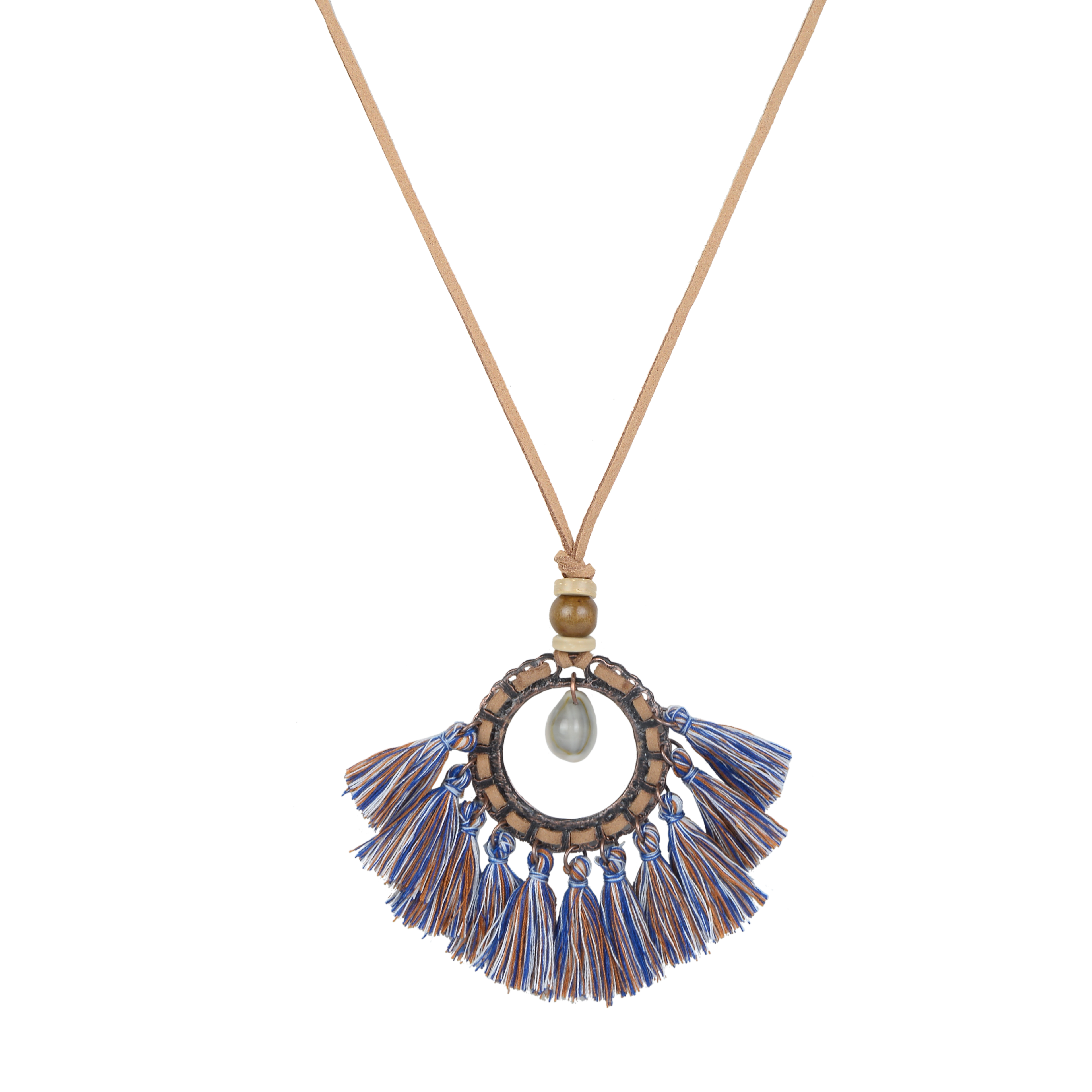 Leatherette Tassel Necklace N3388