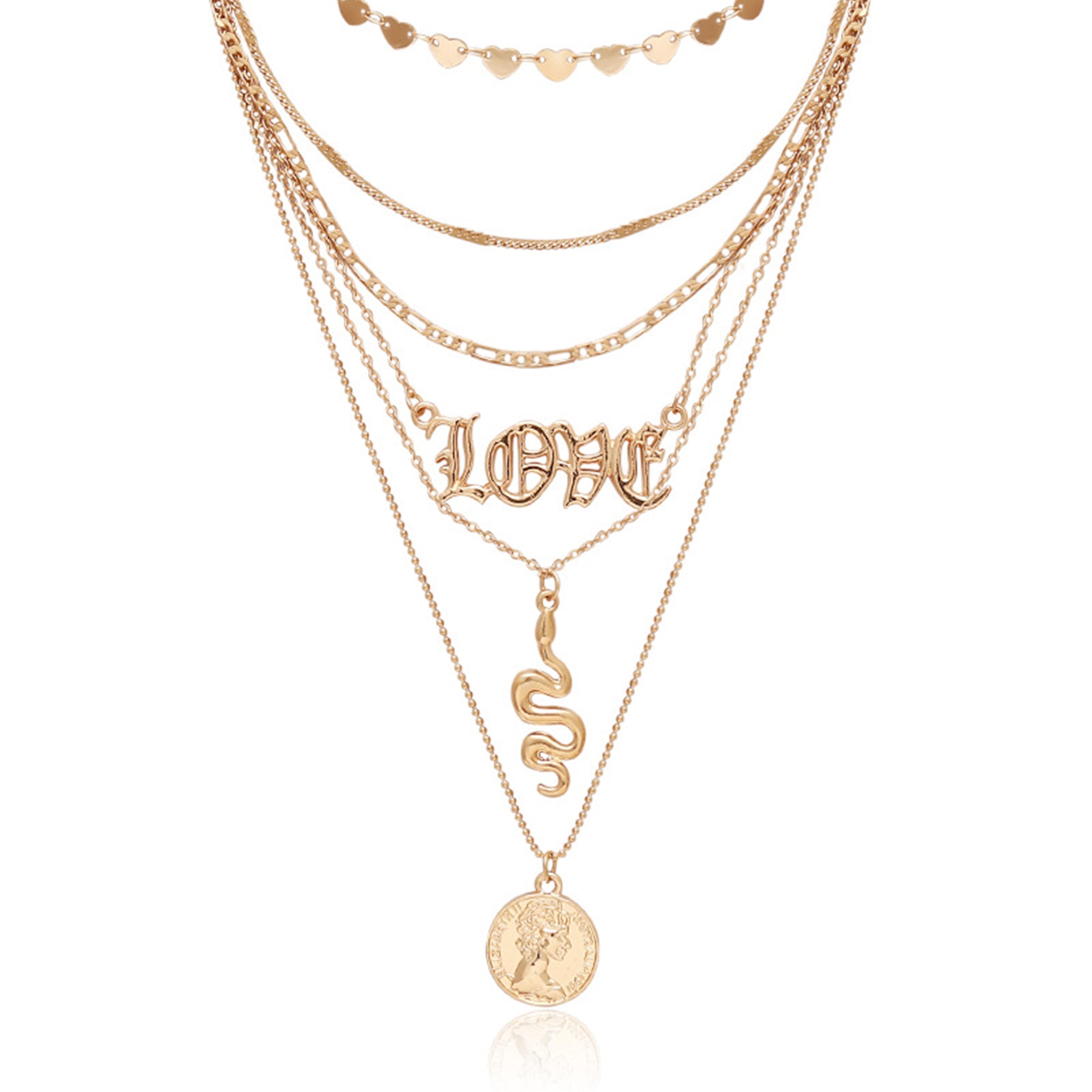 Alloy Love Multilayer Necklace N3667