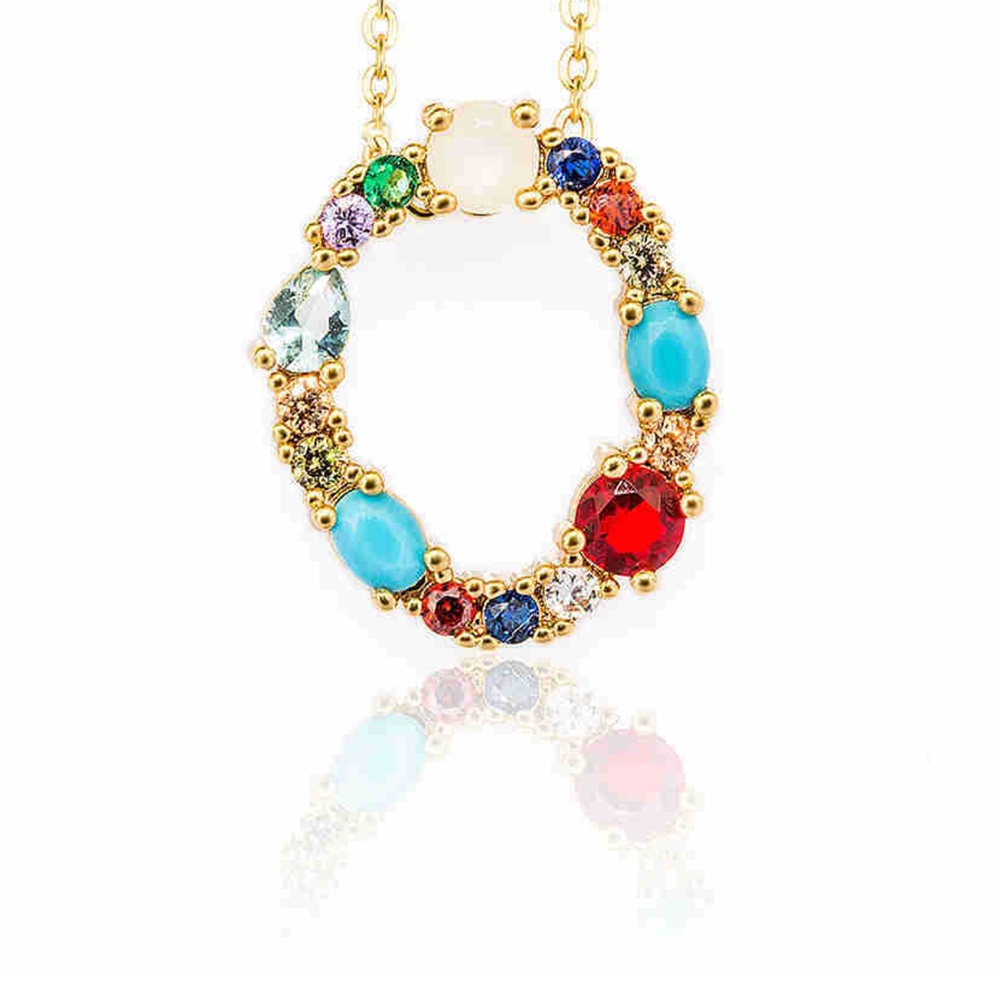 Rhinestone Letter Pendant Necklaces N3754