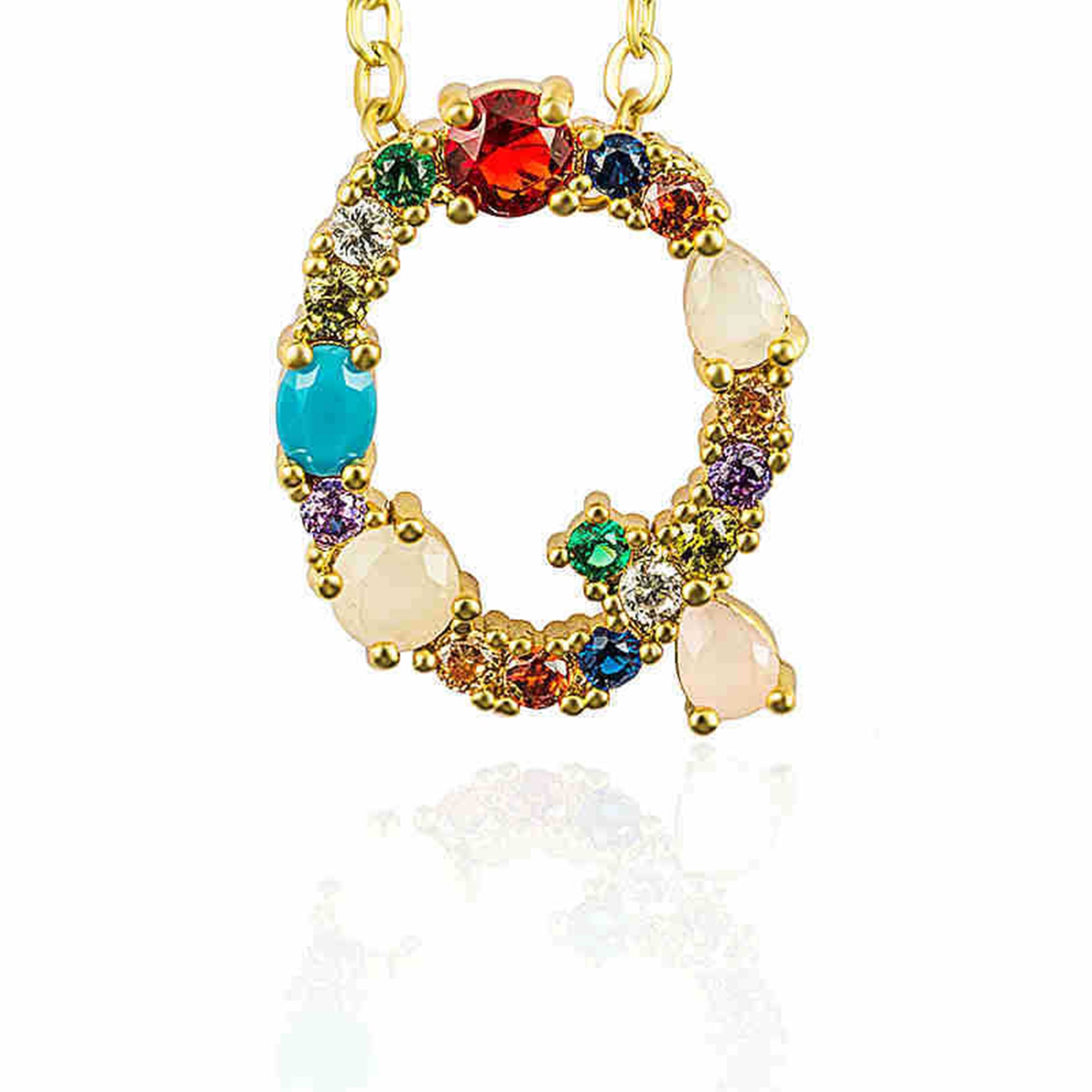 Rhinestone Letter Pendant Necklaces N3754