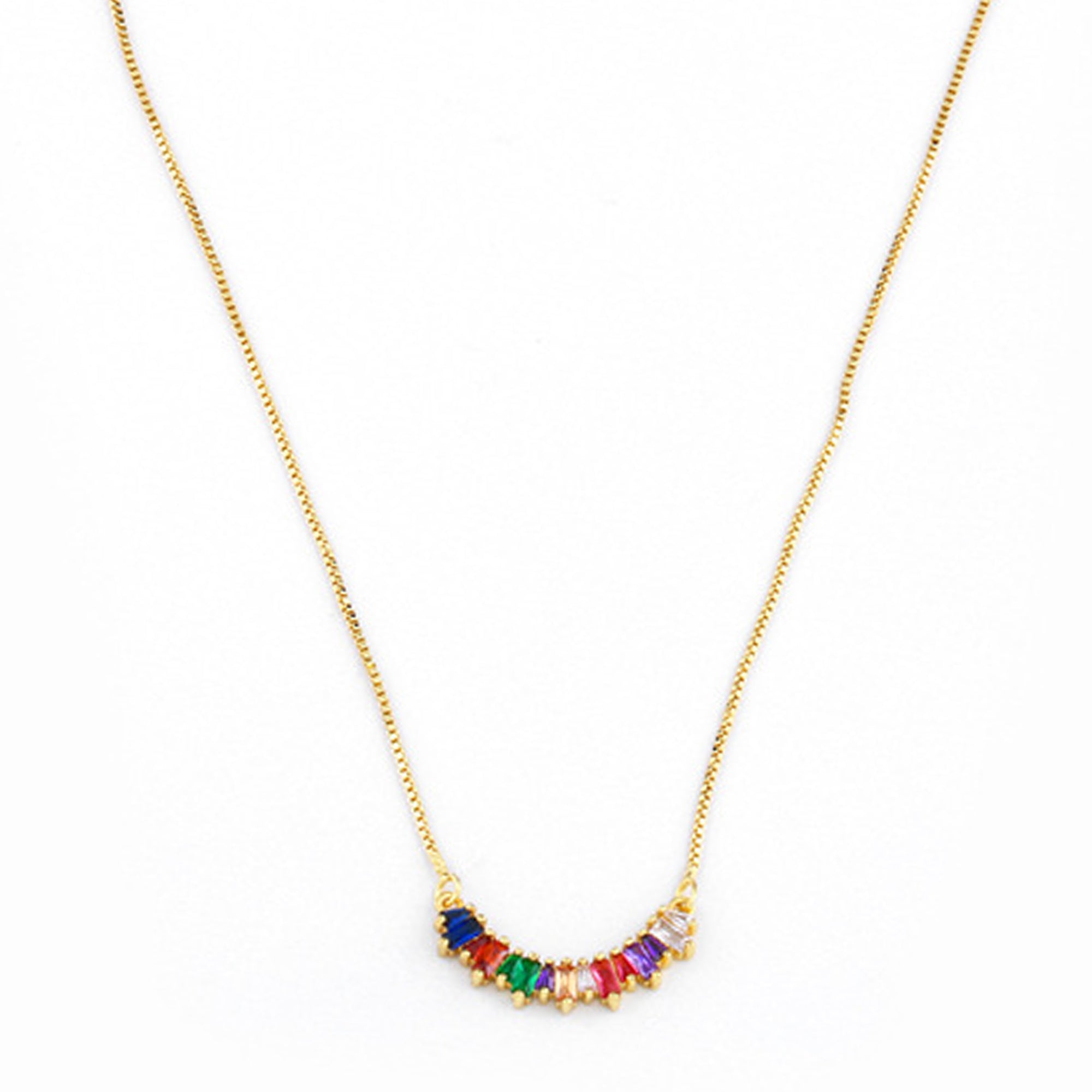 Half Circle Pendant Zircon Pendant Necklace N3782