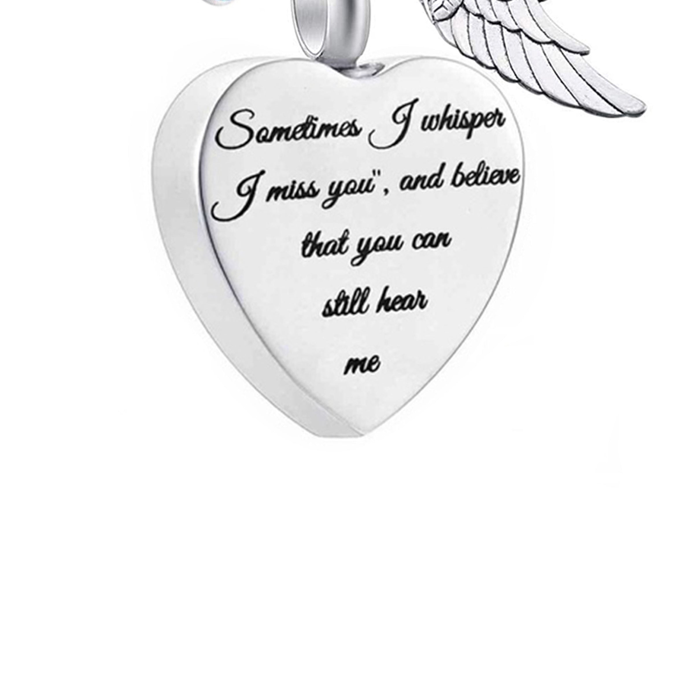 Collar de acero inoxidable con forma de corazón y frasco de perfume N3809