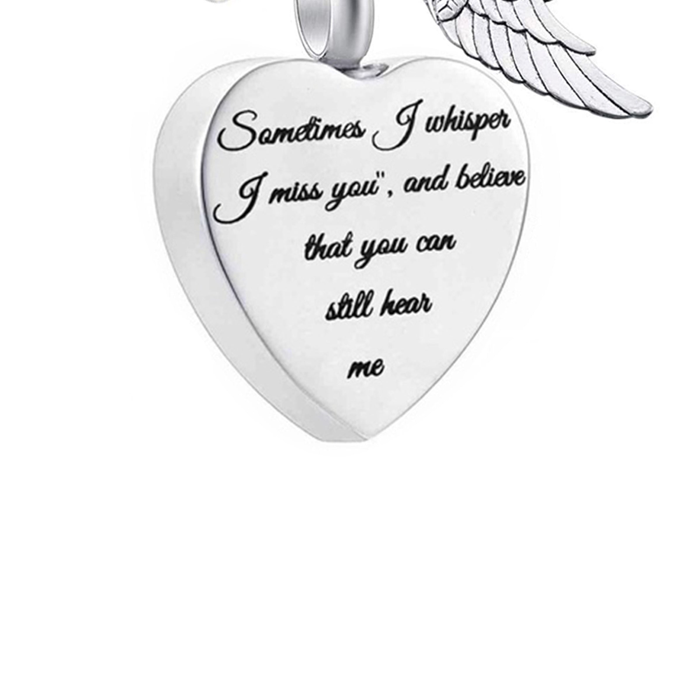 Collar de acero inoxidable con forma de corazón y frasco de perfume N3809