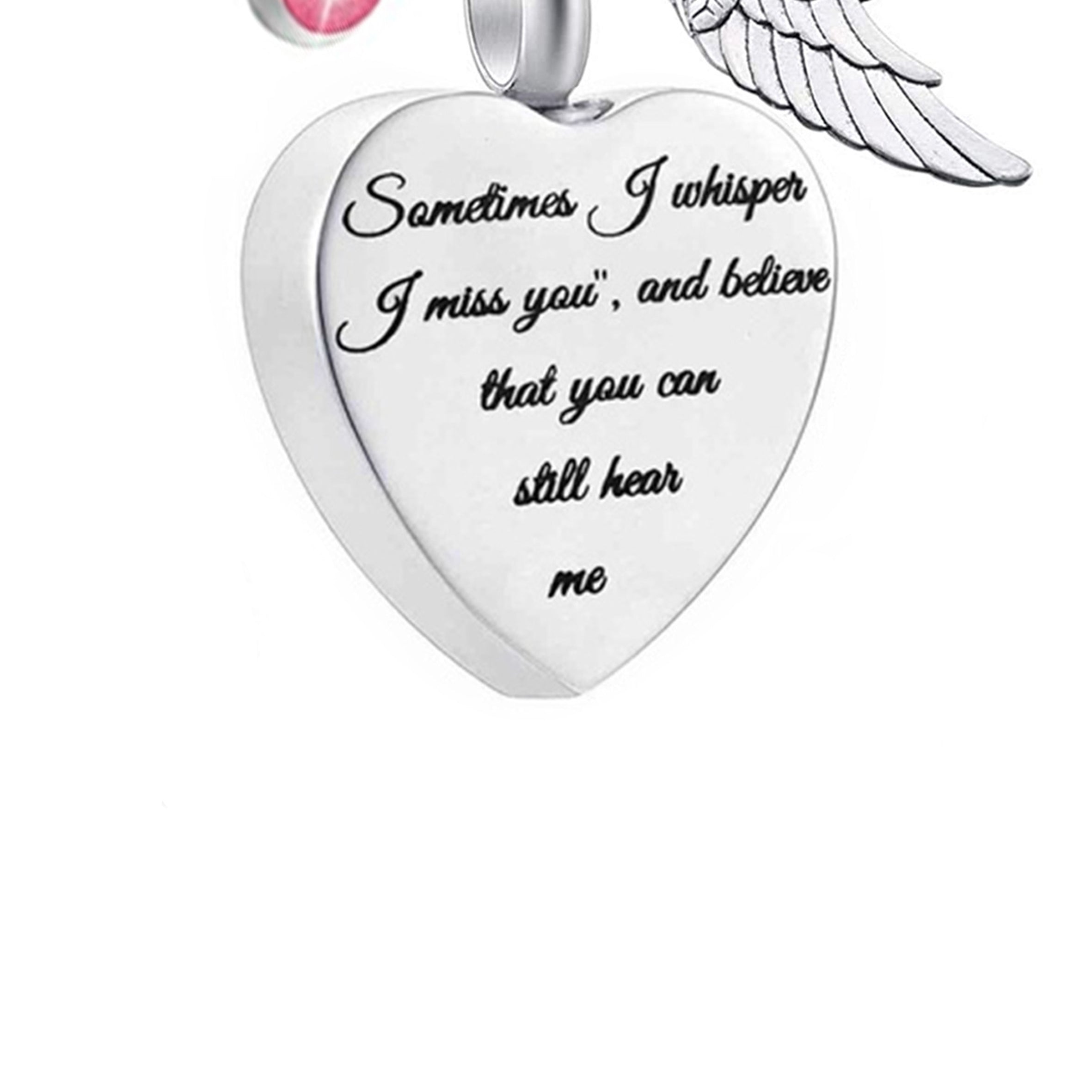 Collar de acero inoxidable con forma de corazón y frasco de perfume N3809