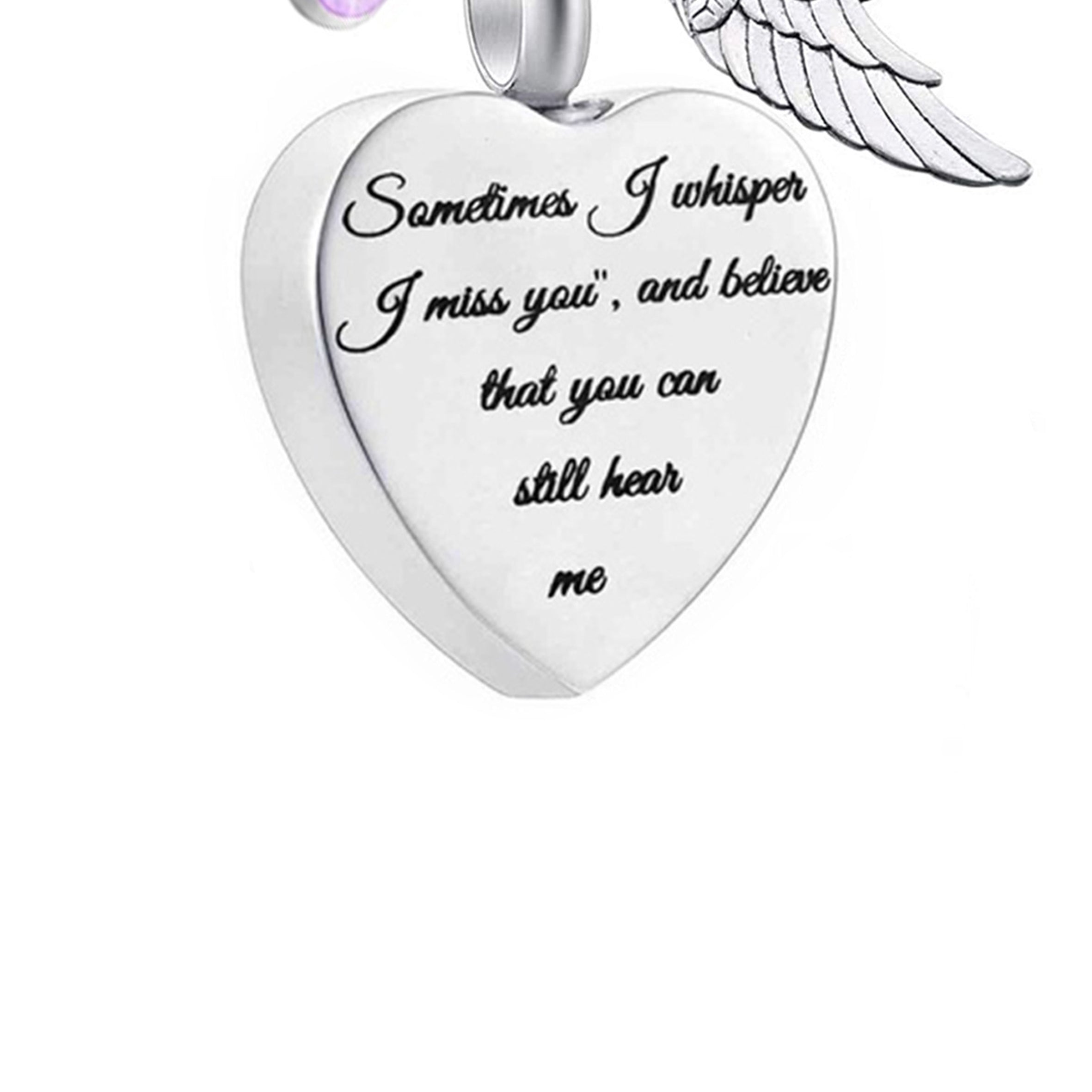 Collar de acero inoxidable con forma de corazón y frasco de perfume N3809