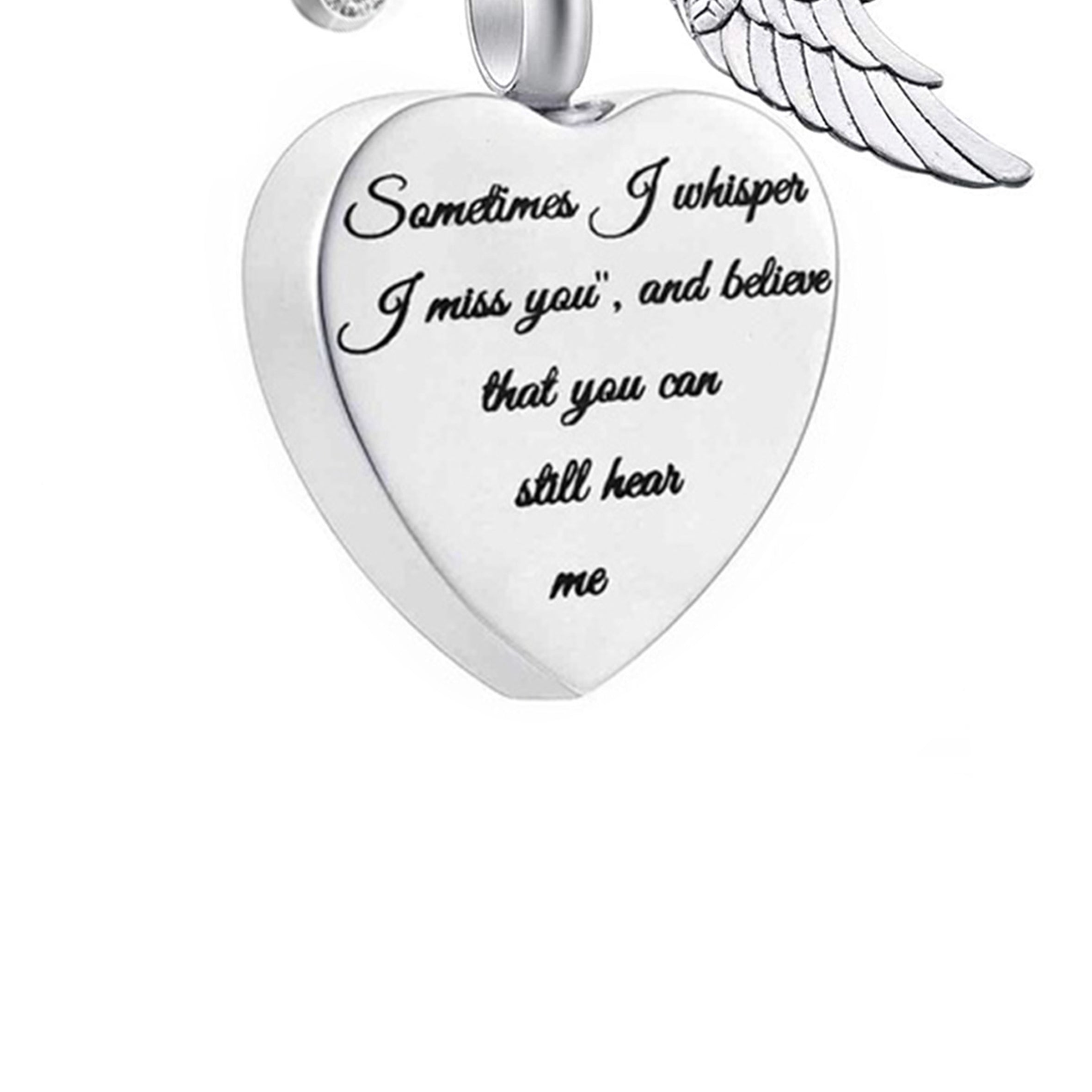 Collar de acero inoxidable con forma de corazón y frasco de perfume N3809