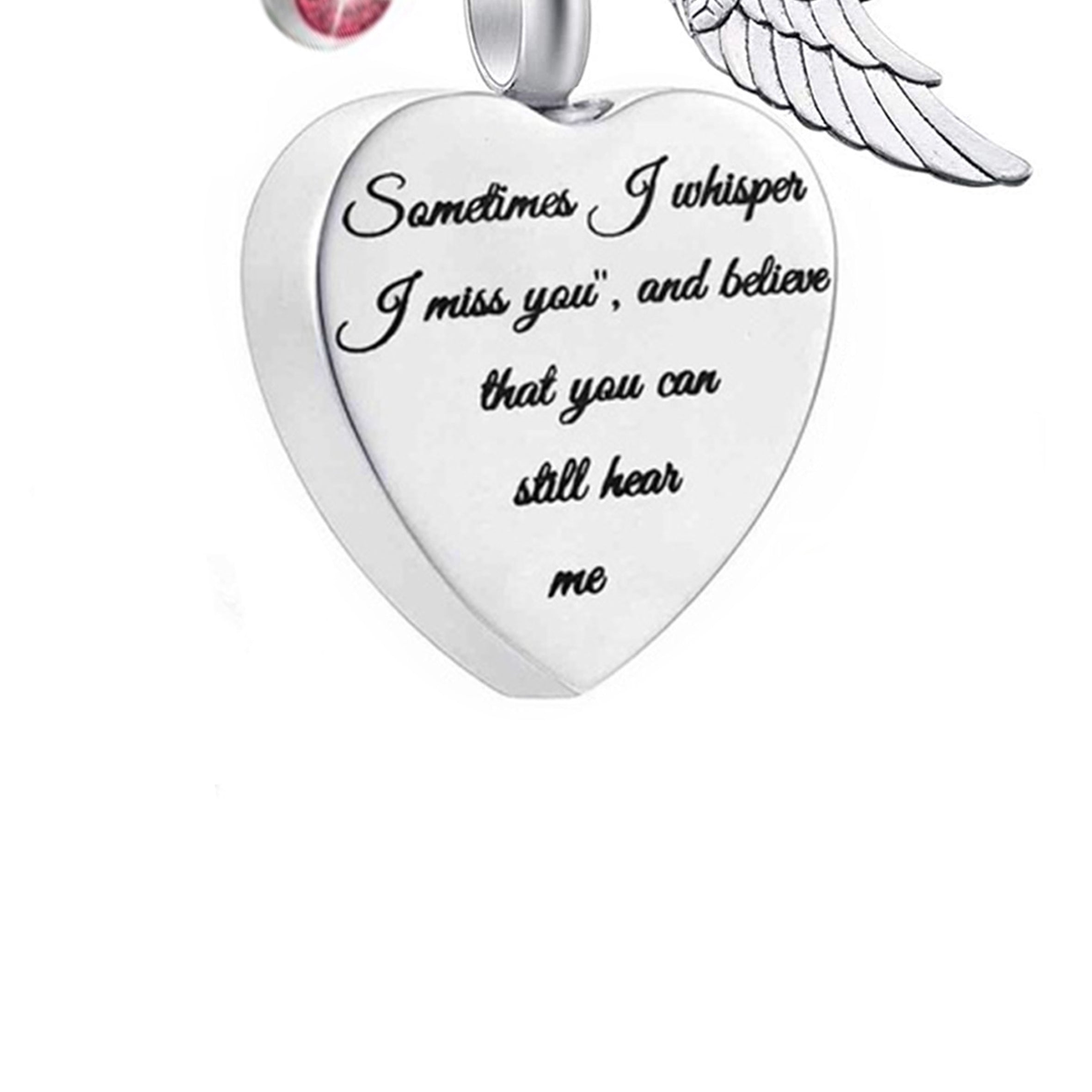 Collar de acero inoxidable con forma de corazón y frasco de perfume N3809