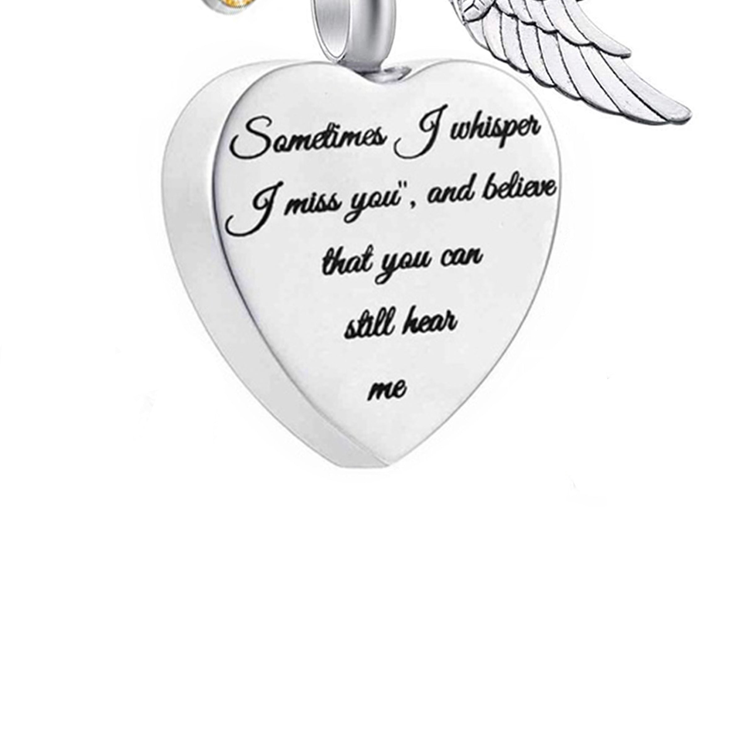 Collar de acero inoxidable con forma de corazón y frasco de perfume N3809