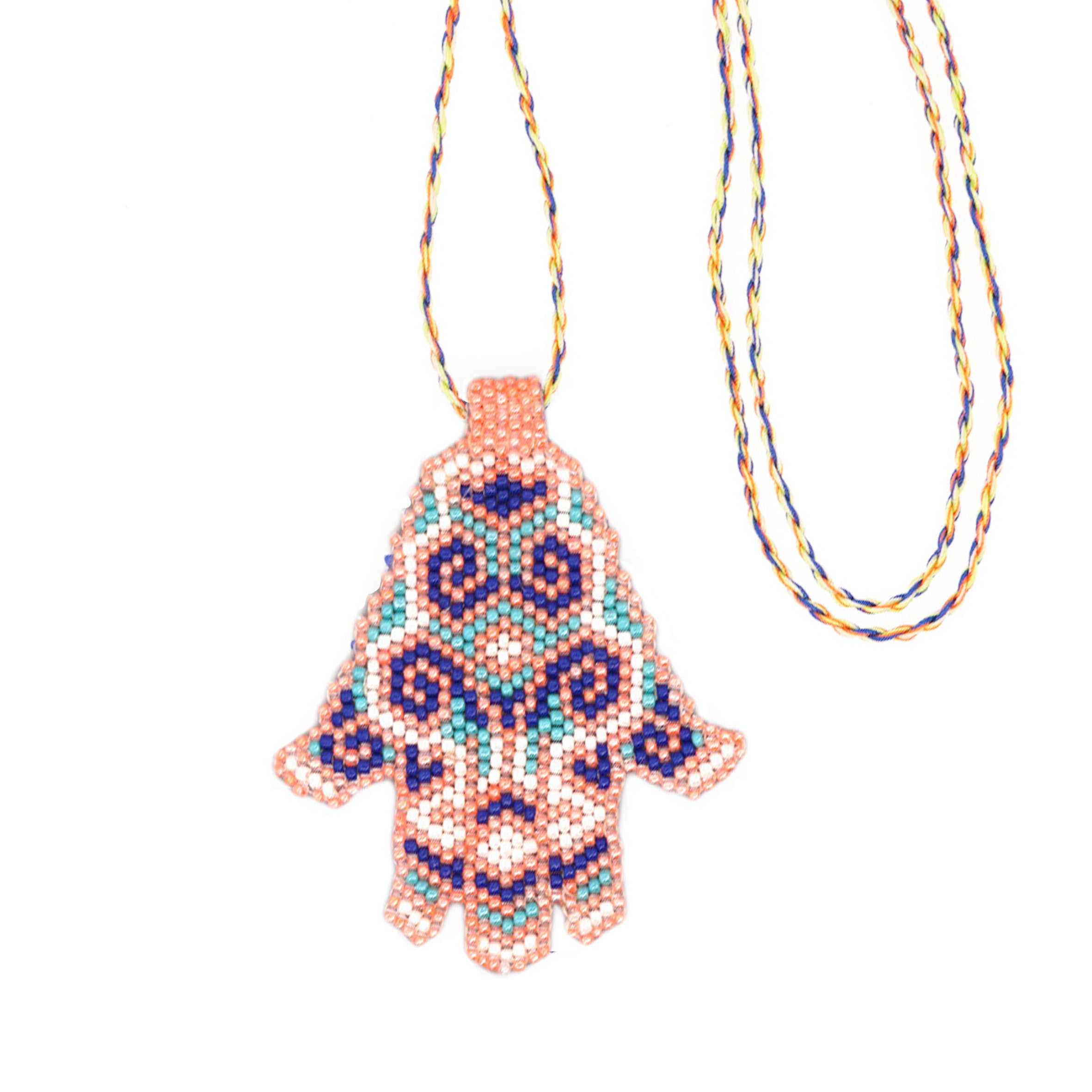 Palm Seed Bead Pendant Necklace N3904