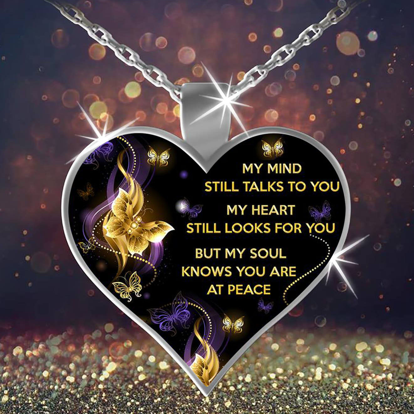 Collar de aleación con deseos en forma de corazón N4024