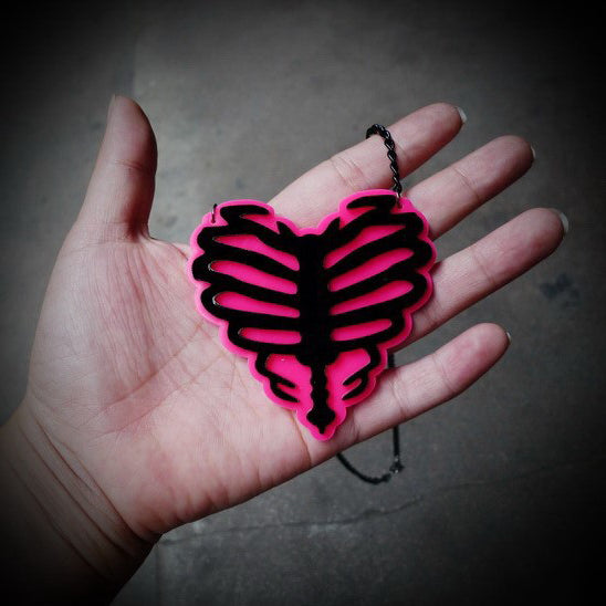 Heart Bone Acrylic Necklace N4133