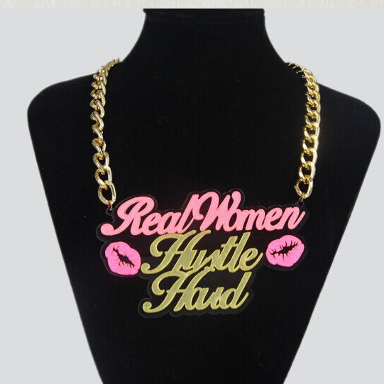 Real Women Acrylic Chain Necklace N4188