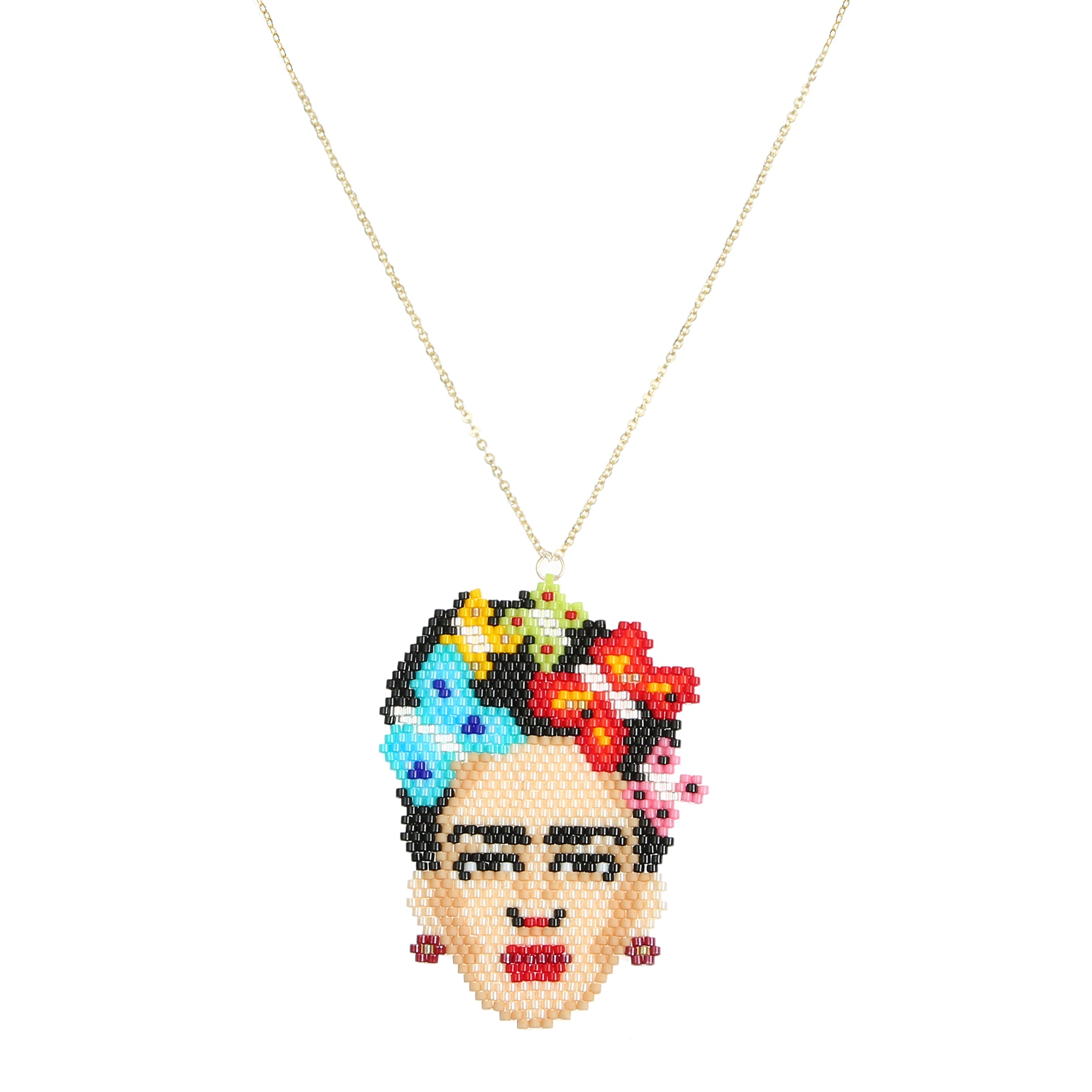 Floral Seed Bead Chain Necklace N4277