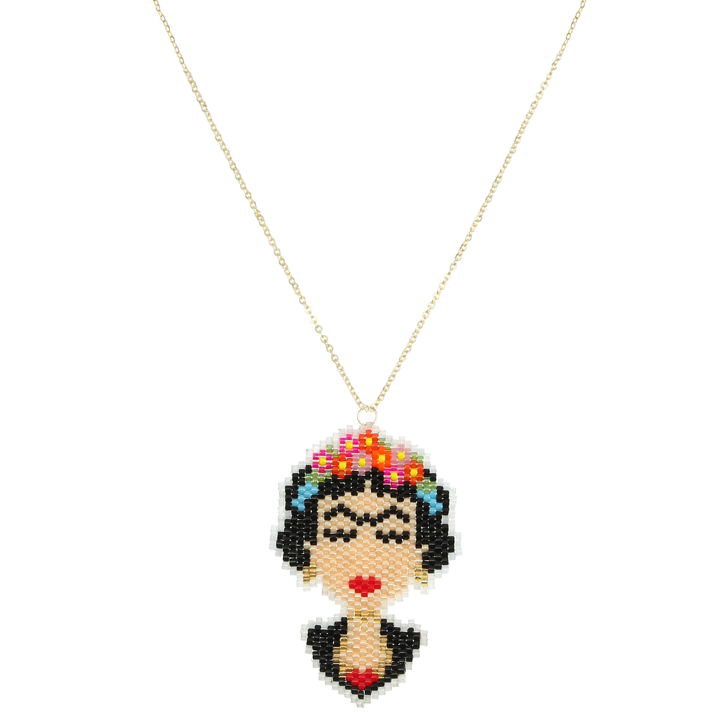 Floral Seed Bead Chain Necklace N4281