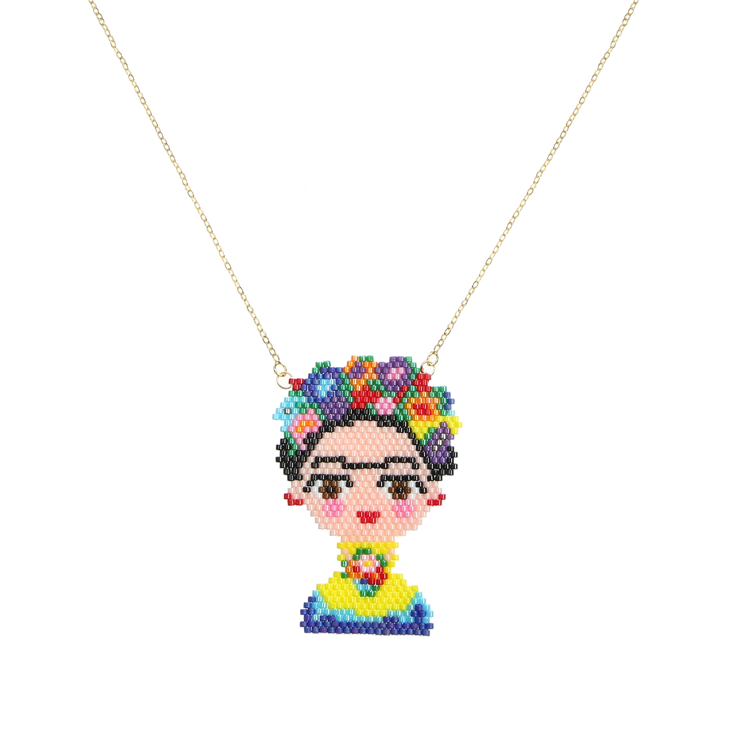 Floral Seed Bead Chain Necklace N4282
