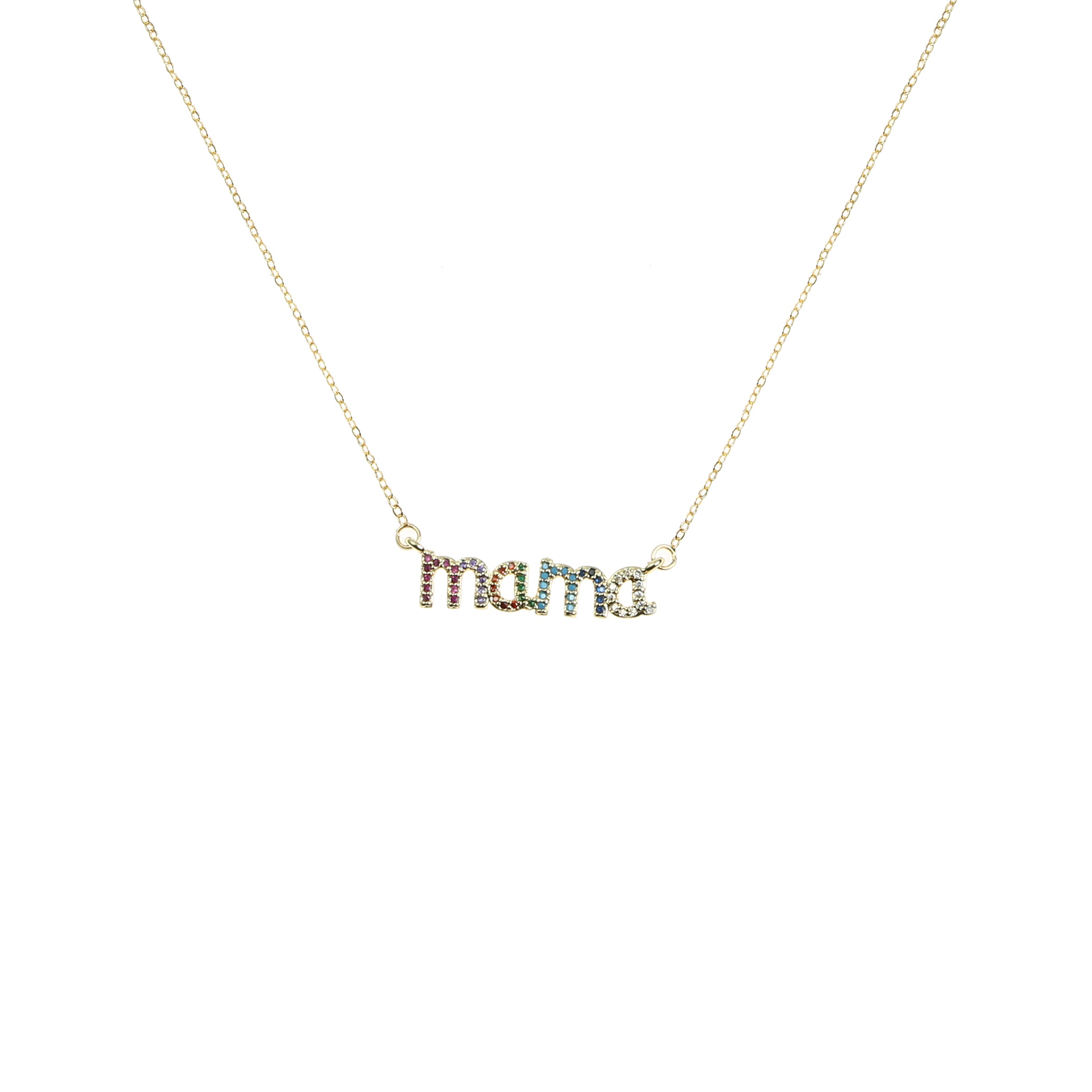 Mama Zircon Chain Necklace N4305