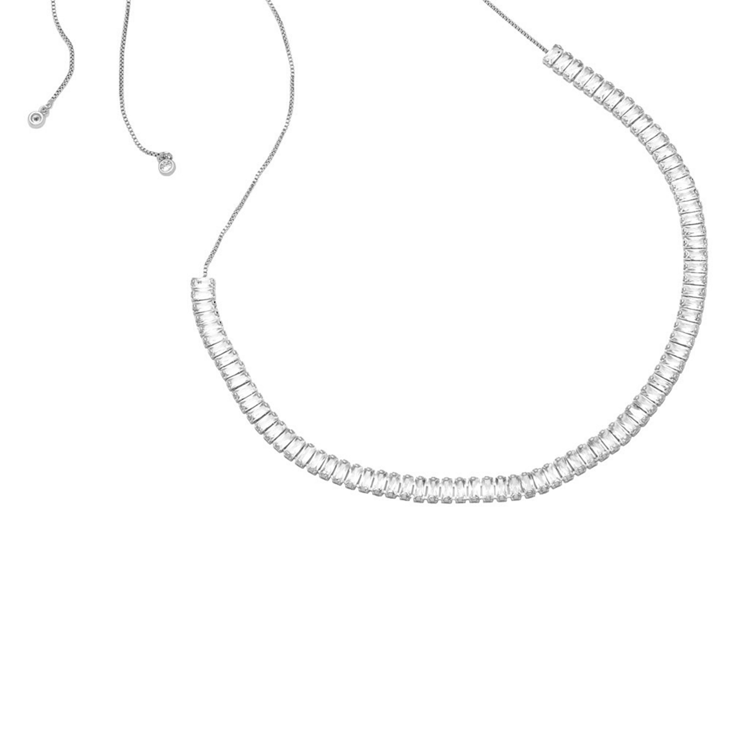 Cubic Zirconia Chain Necklace N4667