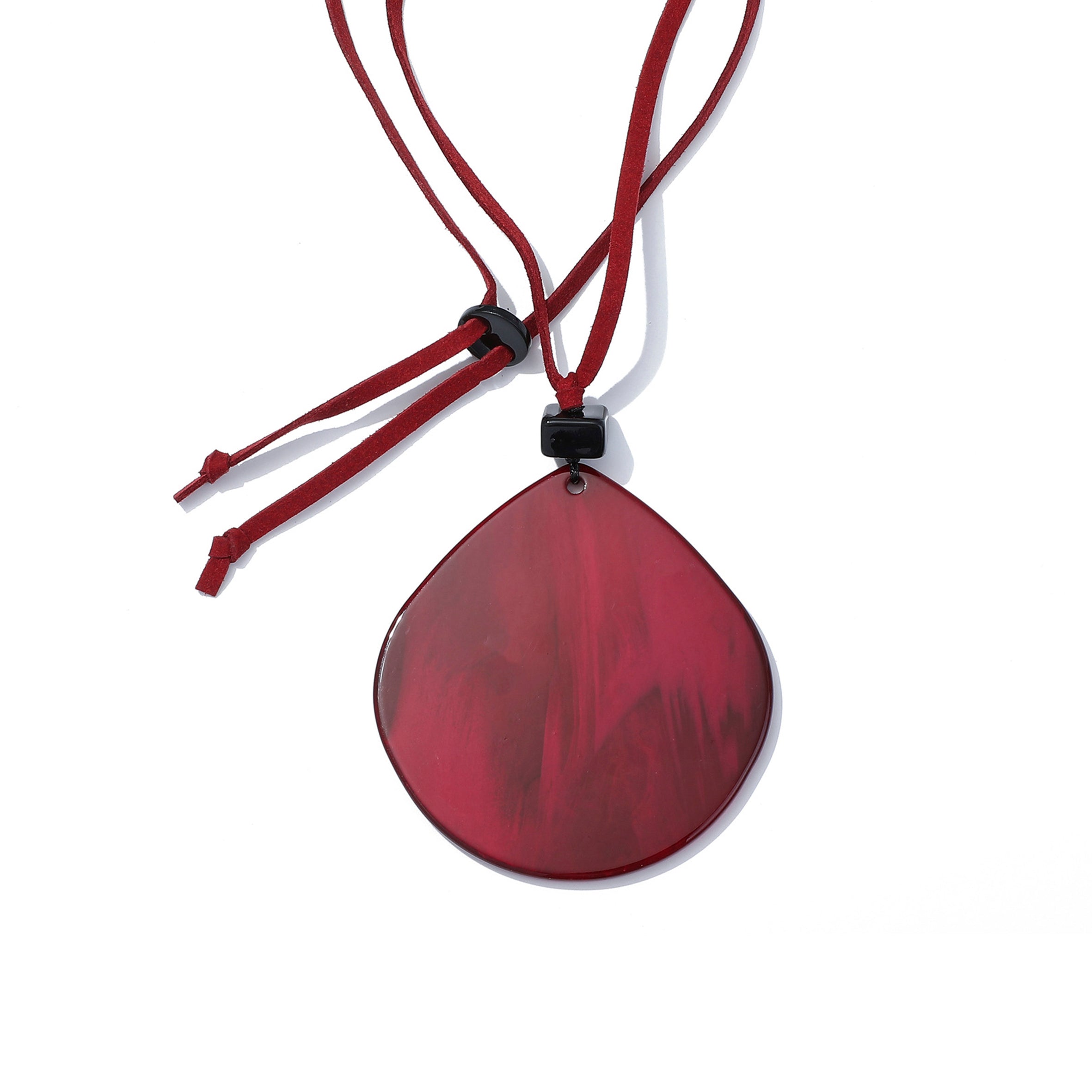 Geometry Acrylic Pendant Leather Necklace N4678