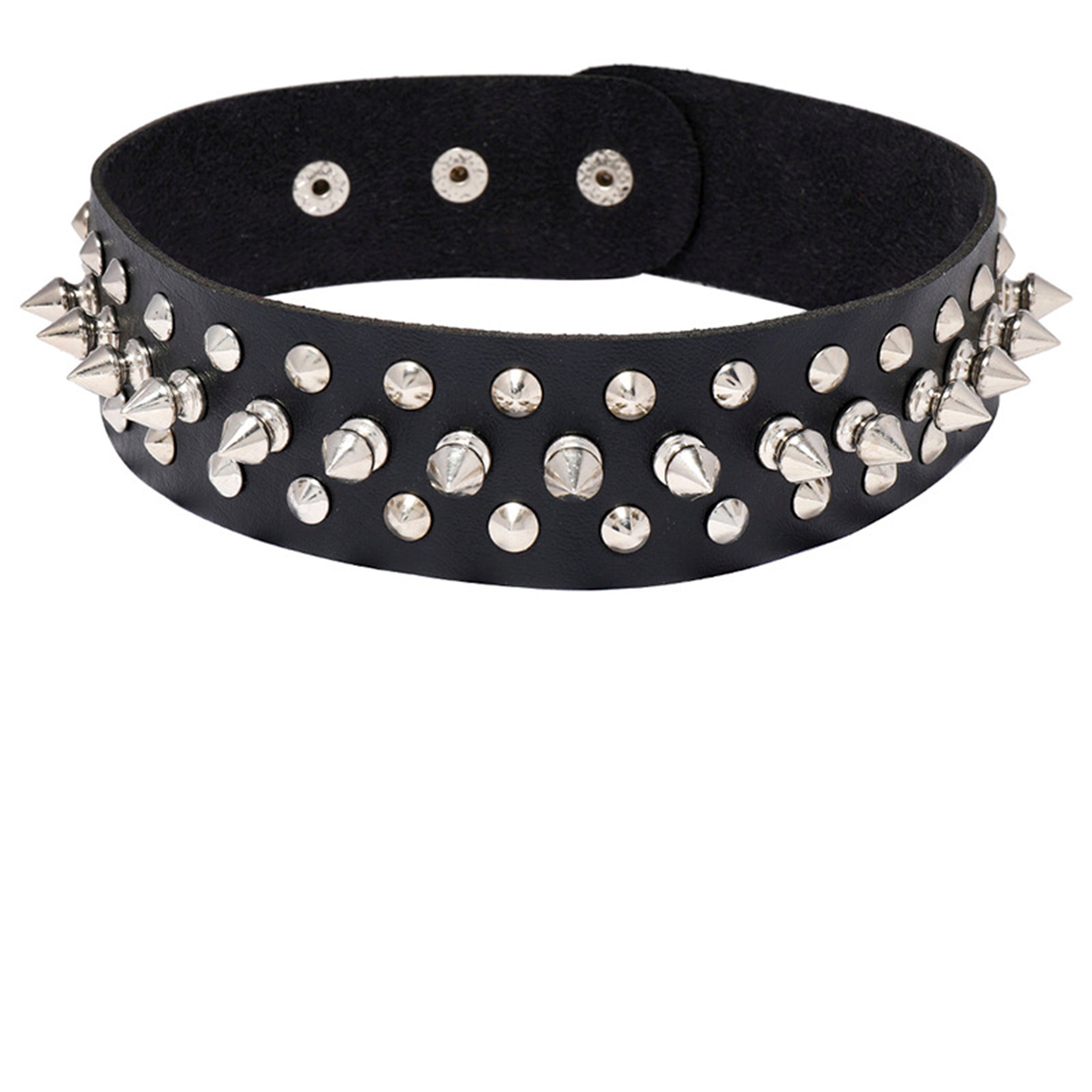 Punk Rivet Leather Choker Necklace N4714