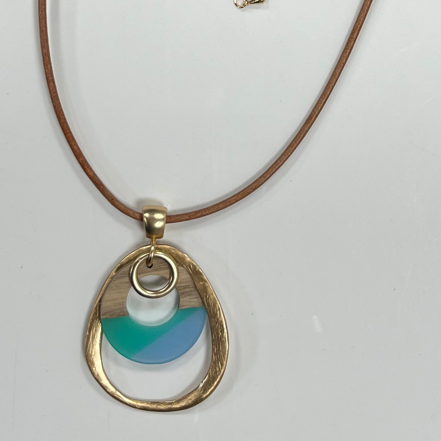 Geometry Oval Pendant Alloy Necklace N4914