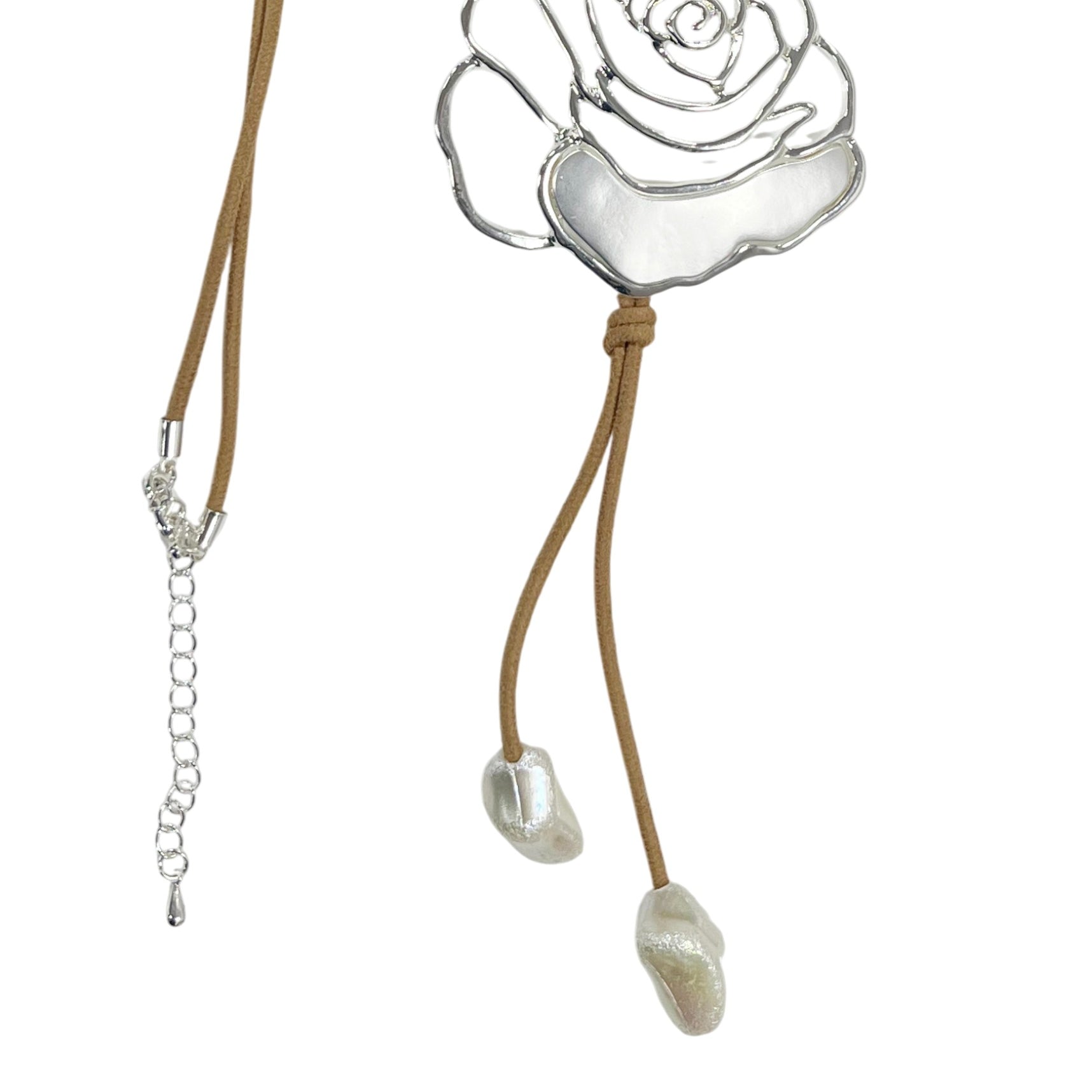 Rose Pendant Leather Necklace N4921