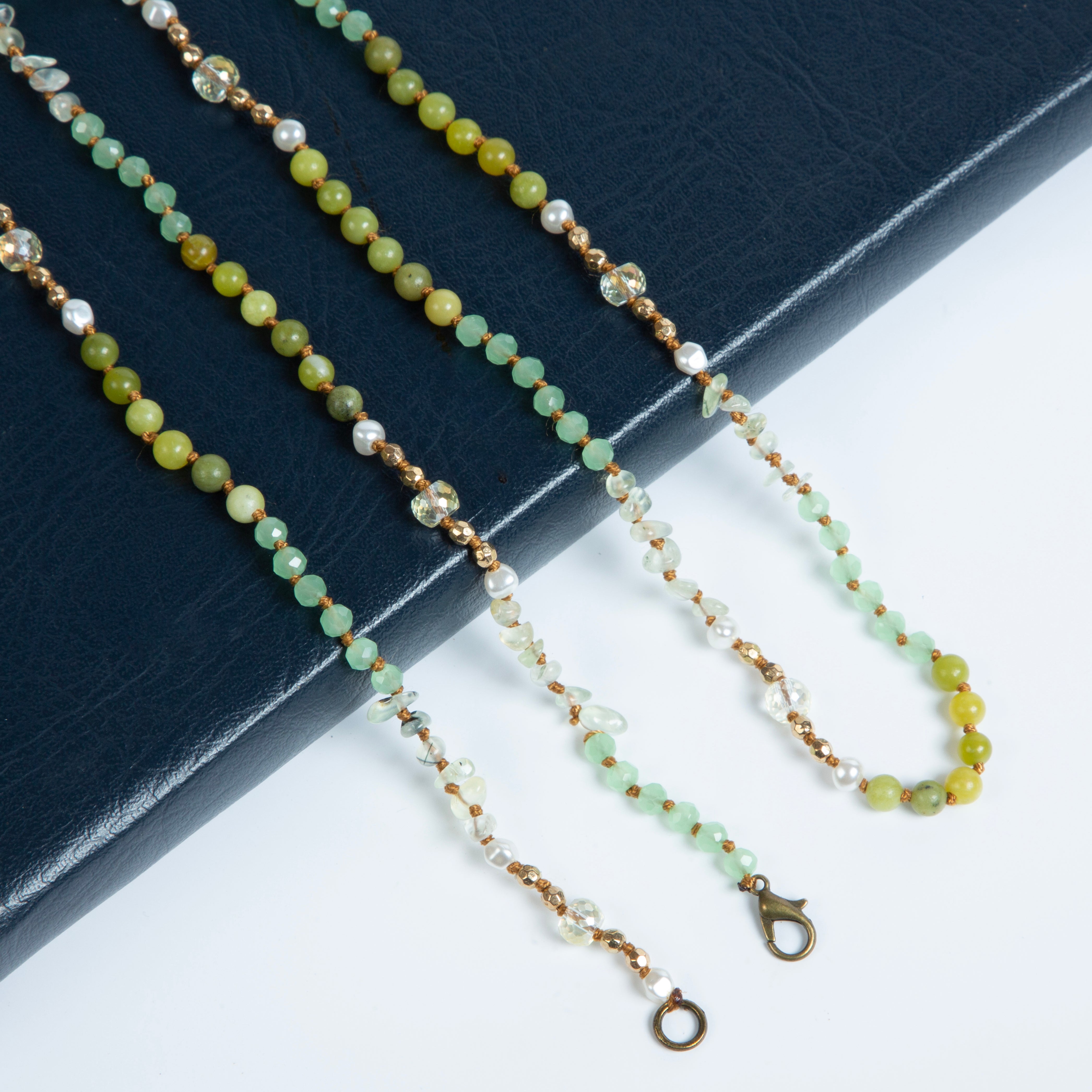 Collar de cuentas de cristal de piedra natural N5247