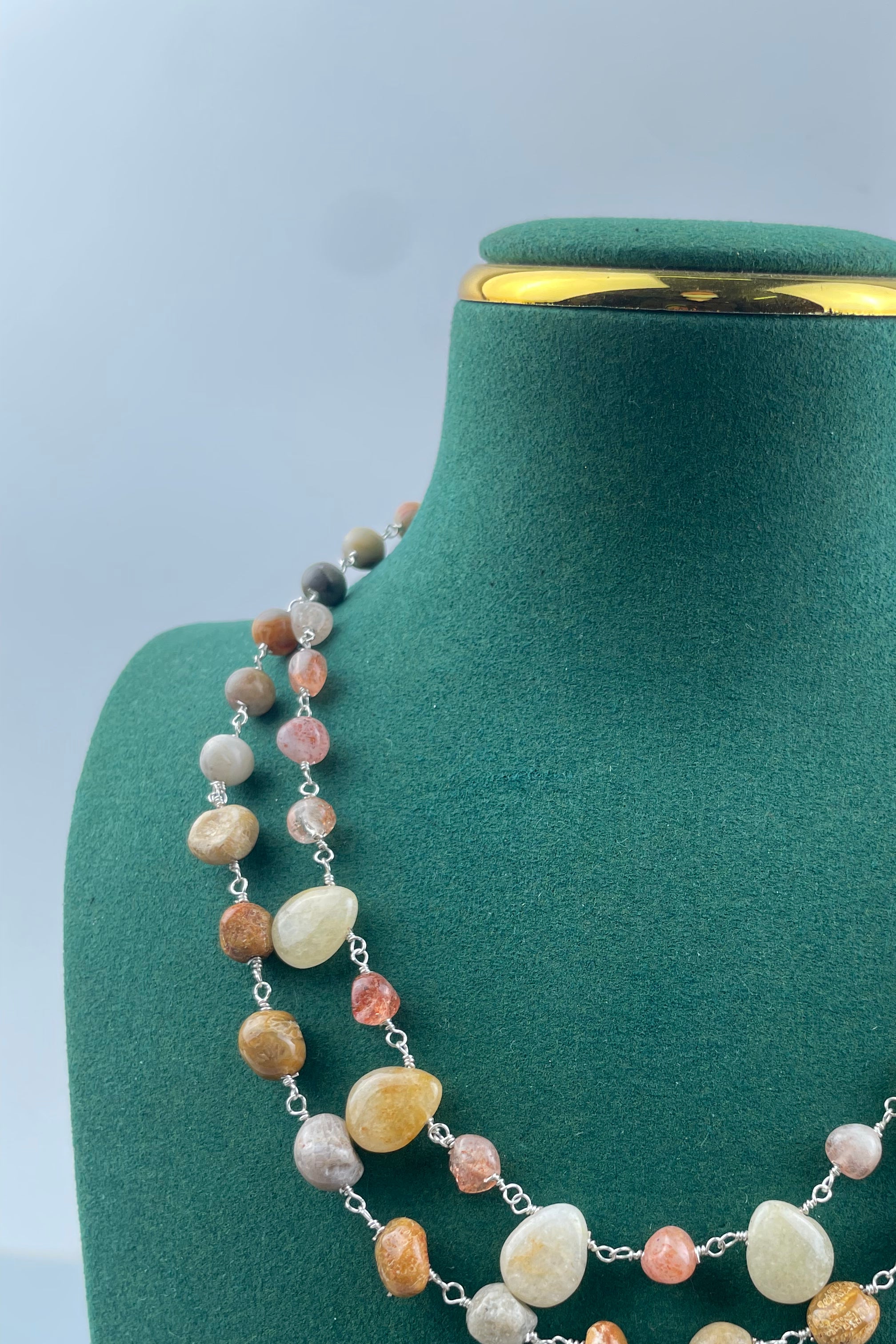 Yellow Jade Stone Necklace N5504