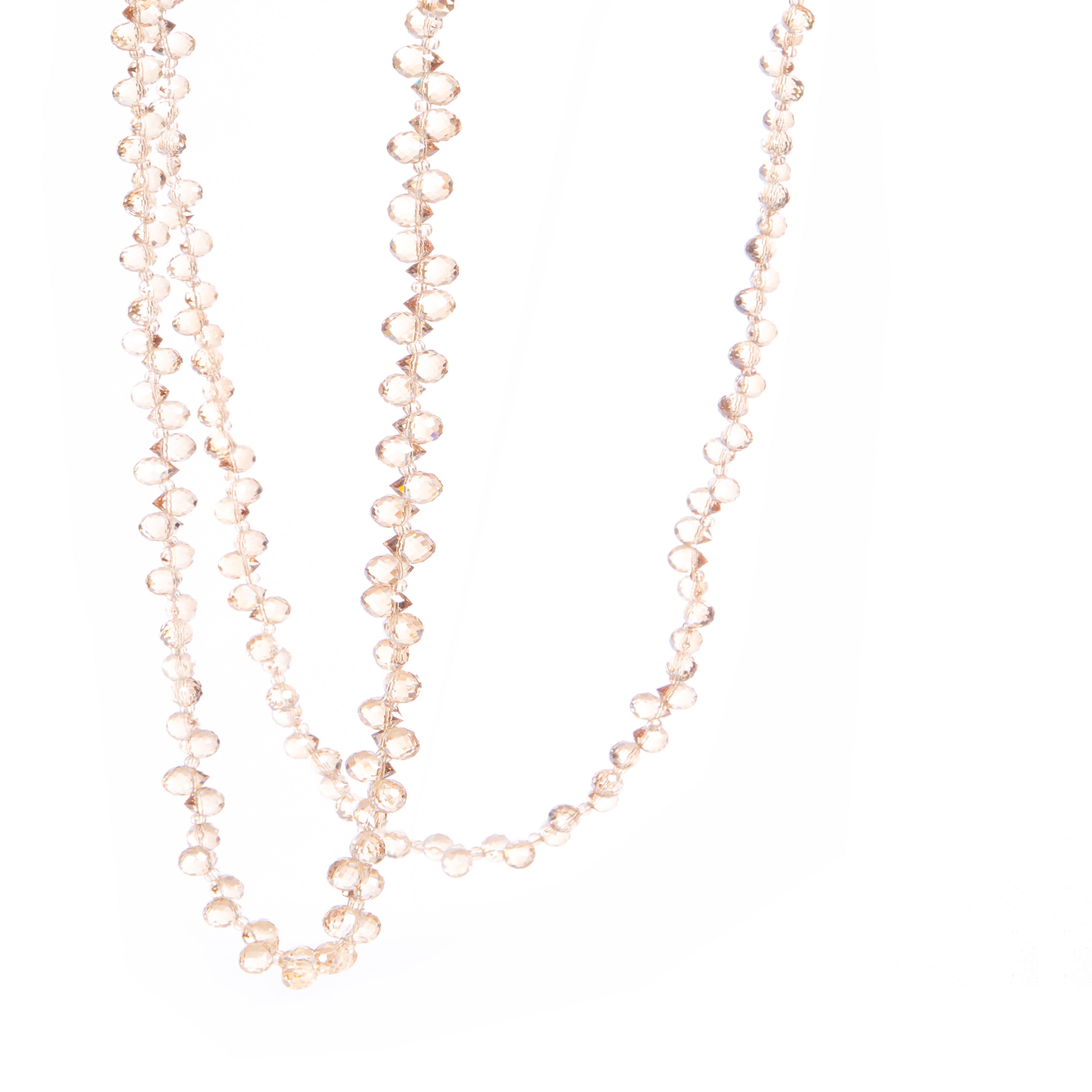 Crystal Beaded Crossbody Lanyard PC5616 - Brown