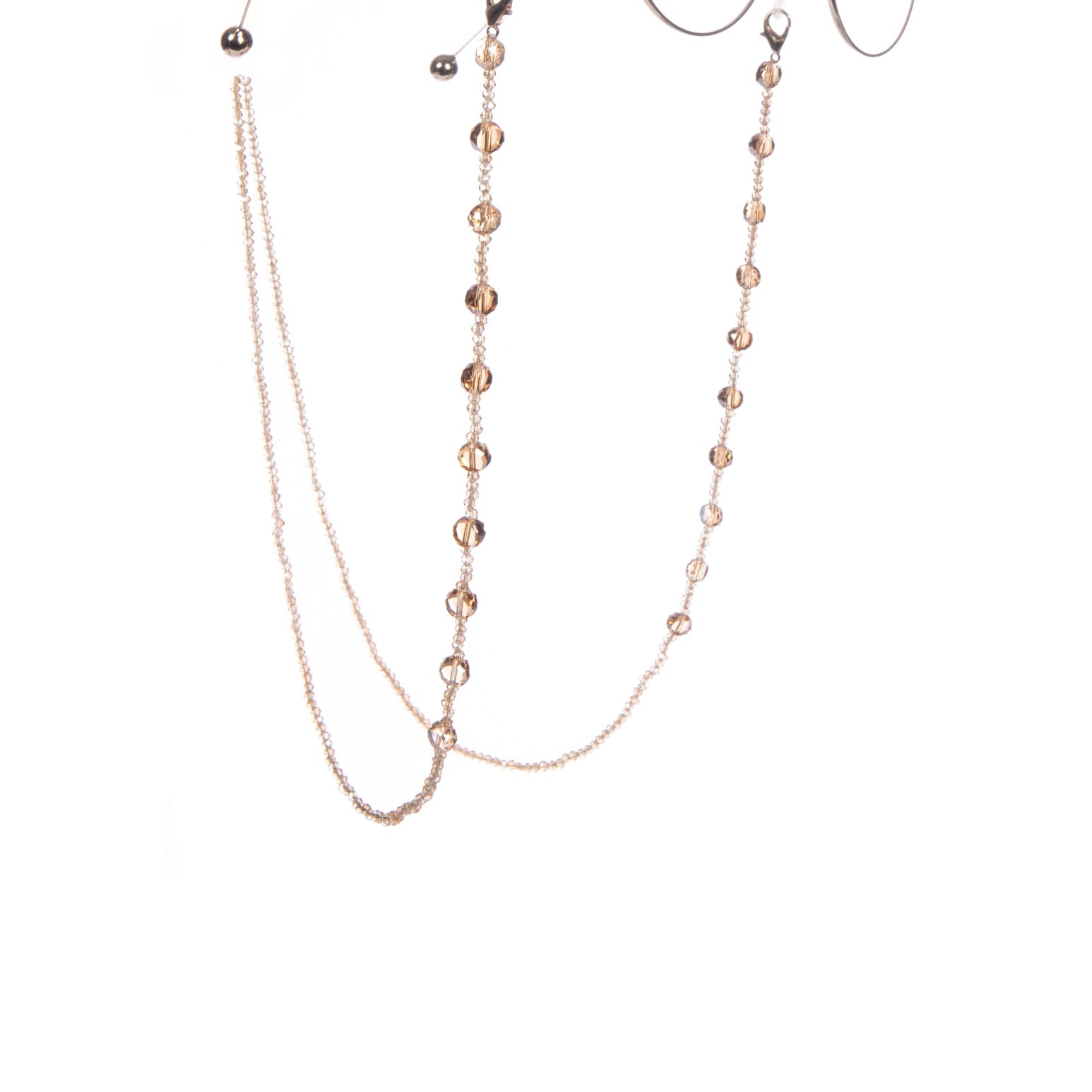 Crystal Beaded Glasses Holder EC5634 - Brown