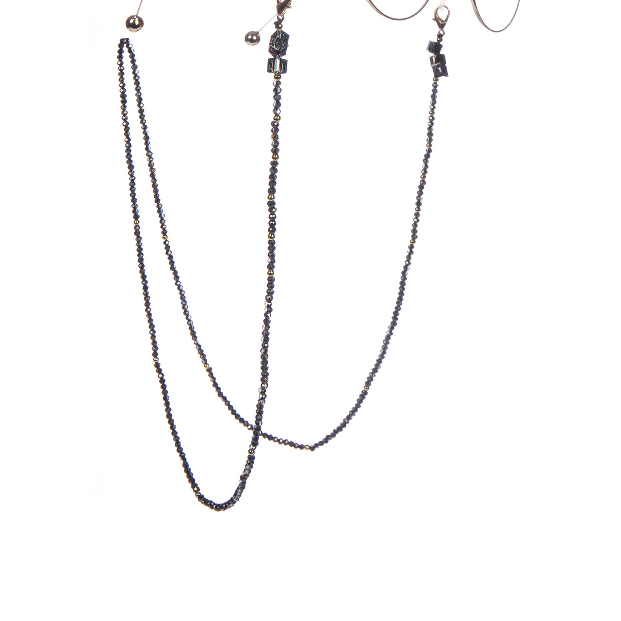 Crystal Beaded Glasses Holder Chains AN15636 - Black