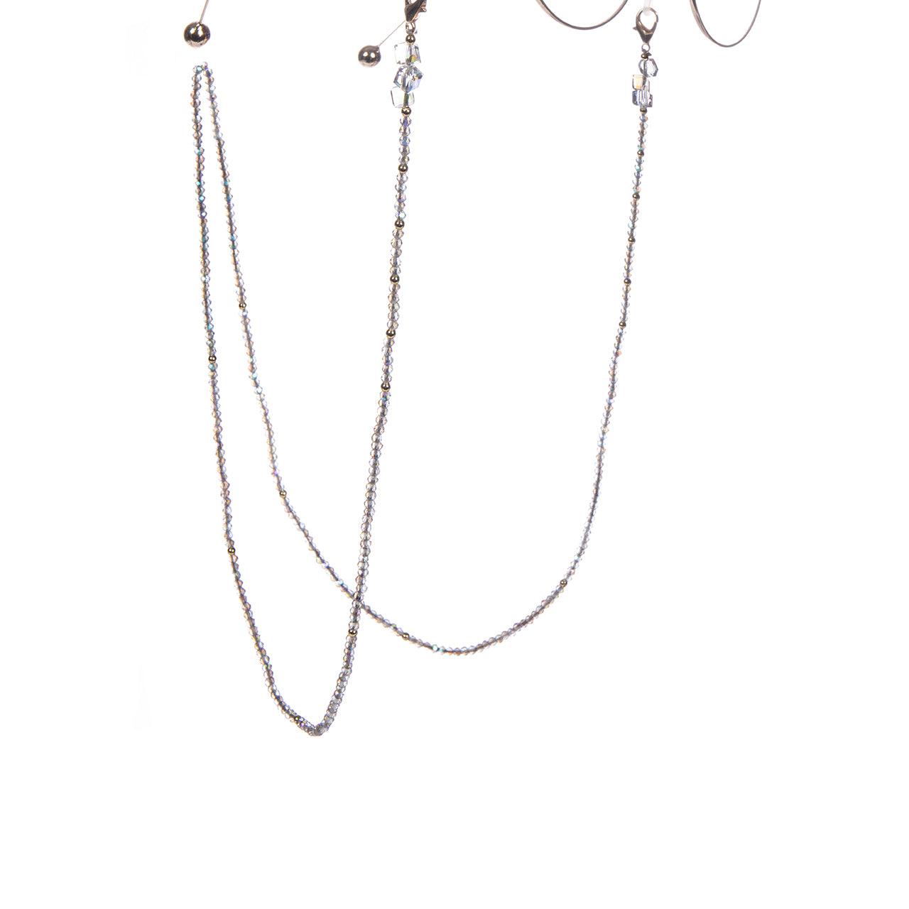 Crystal Beaded Glasses Holder Chains AN15636 - Purple