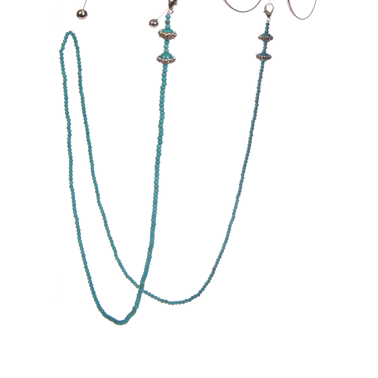 Pearl Glass Bead Glasses Holder EC5639 - Light Blue