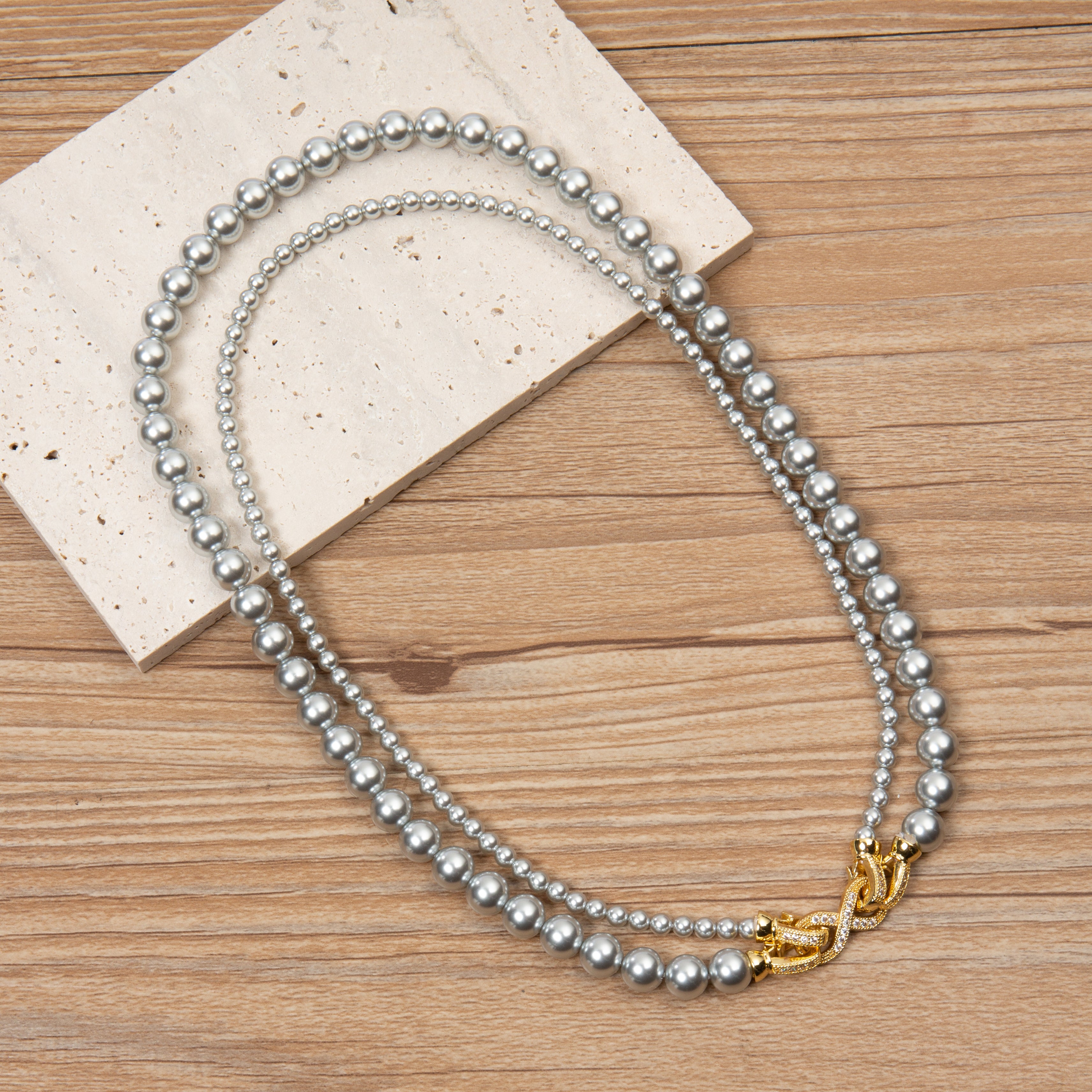 Double Layer Baroque Style Lock Necklace N5705