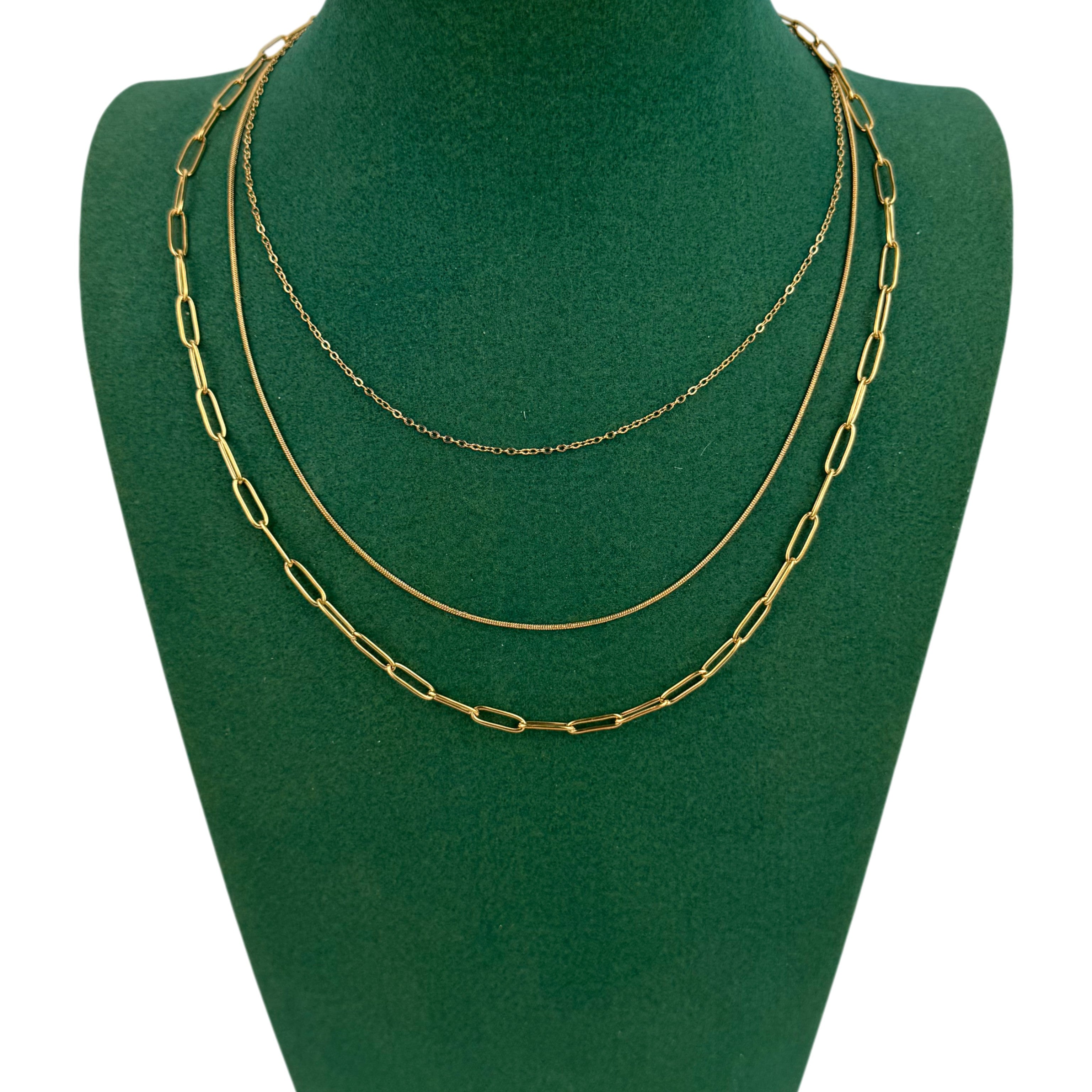 Multi Layer Chain Stainless Steel Necklace N5896