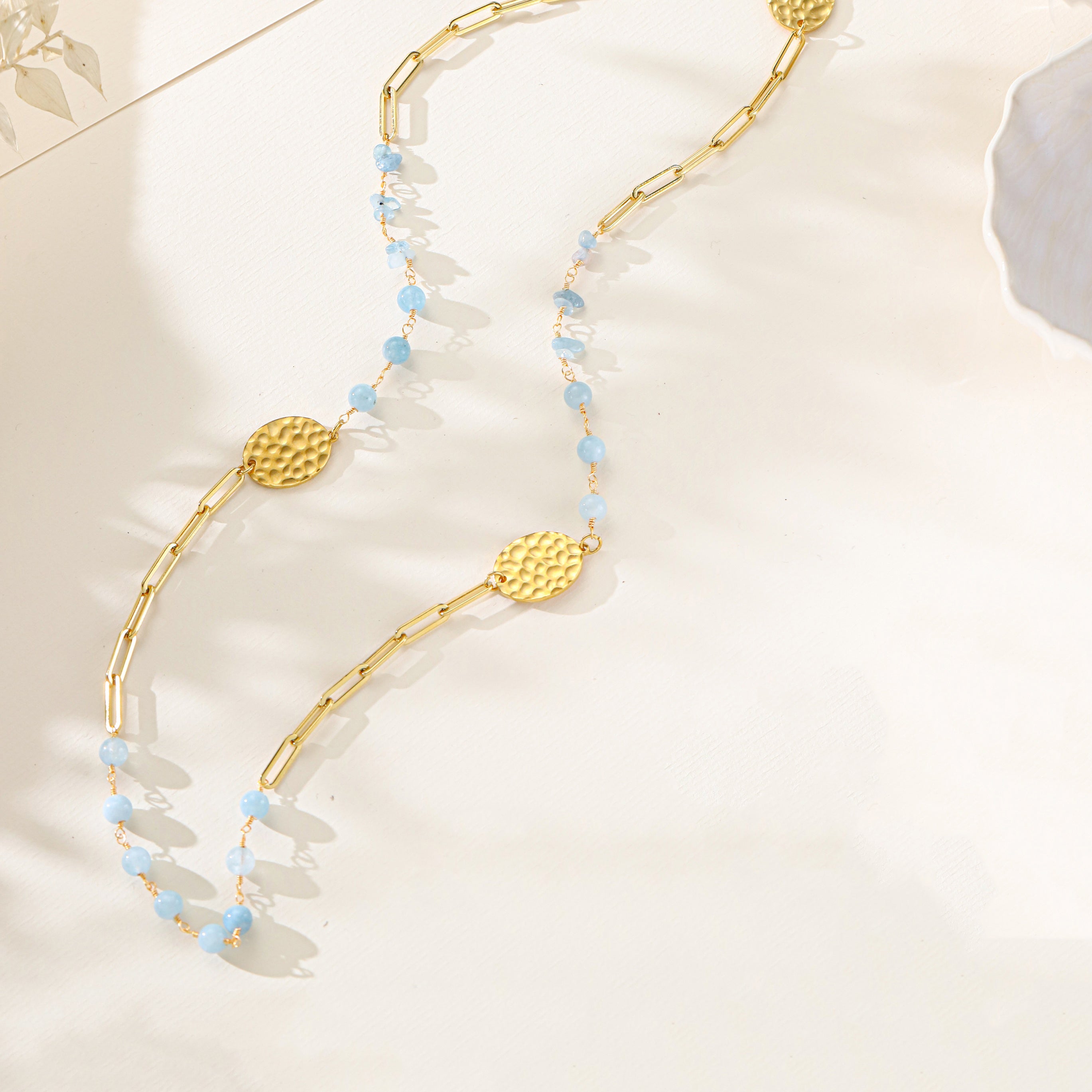 Aquamarine Stainless Steel Necklace N5911