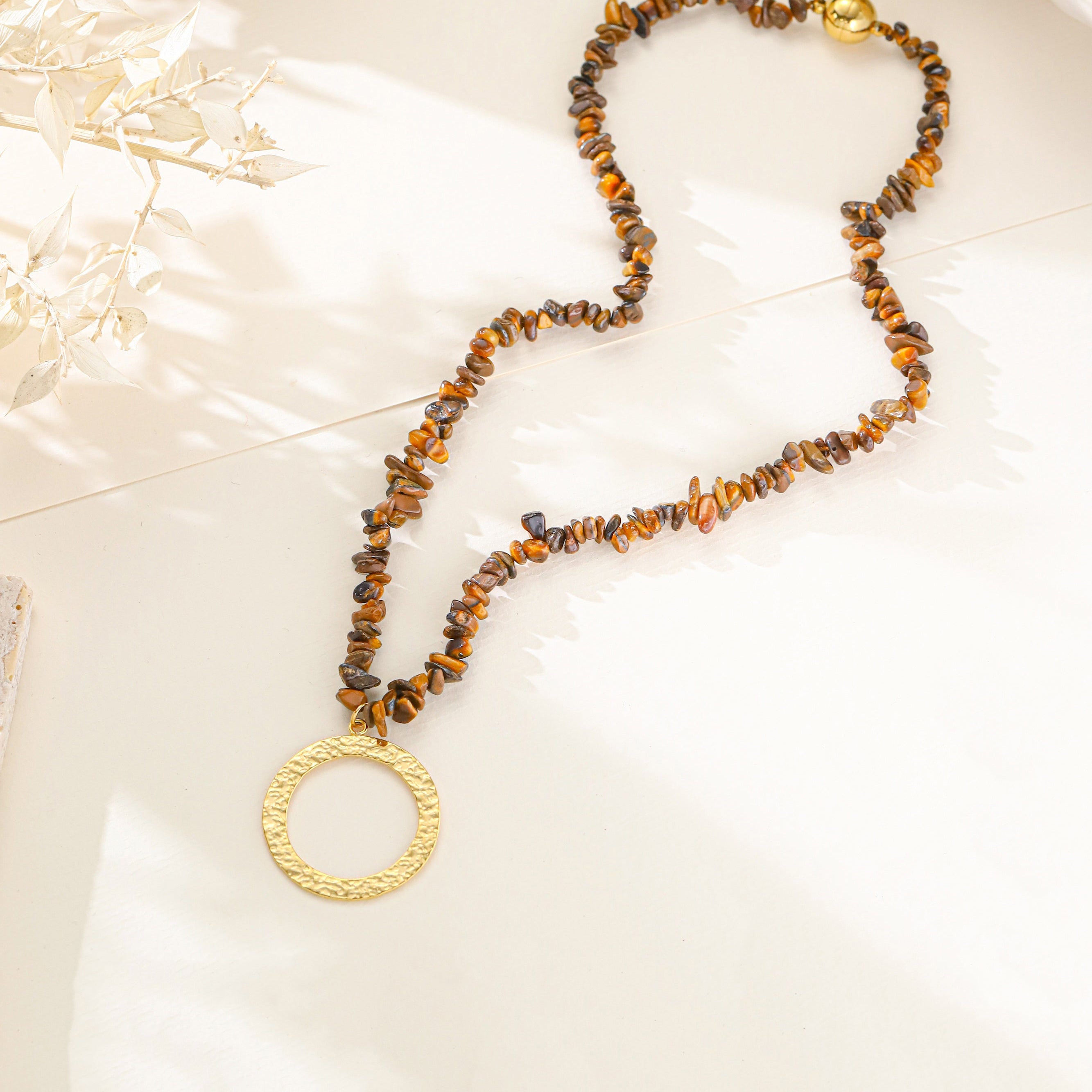 Tiger Eye Stainless Steel Necklace N5930