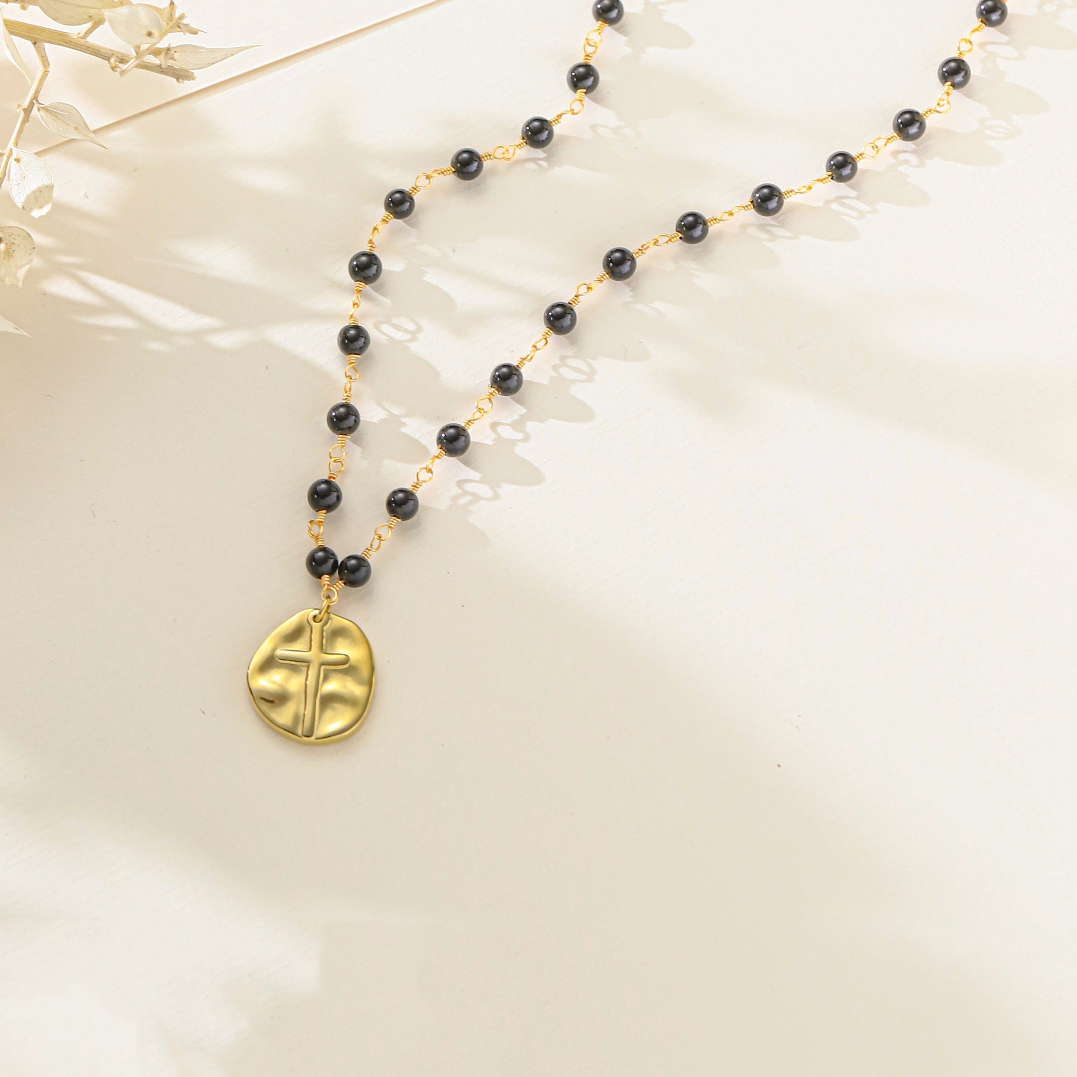 Onyx Stainless Steel Necklace N5942
