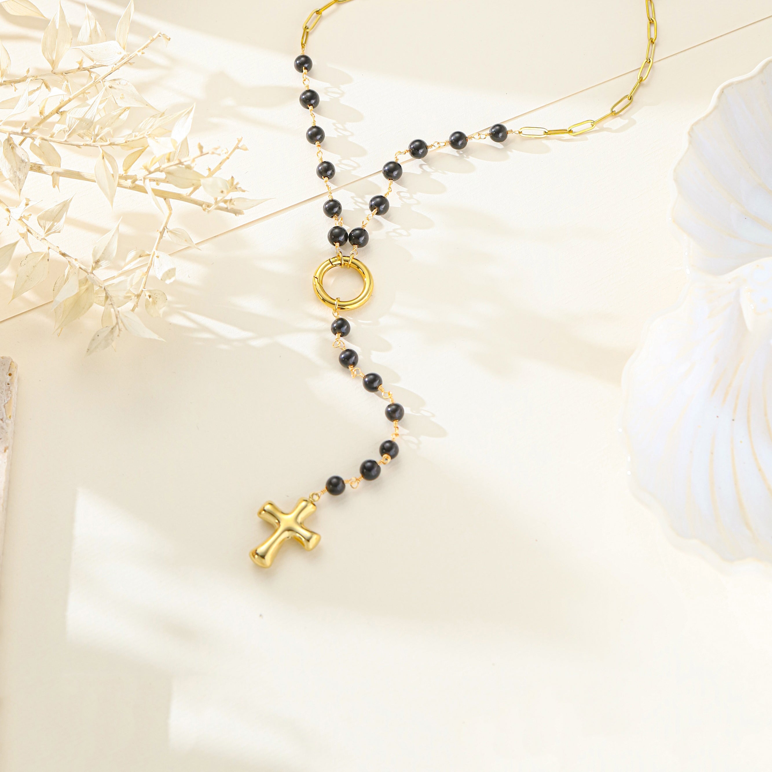 Onyx Stainless Steel Necklace N5943