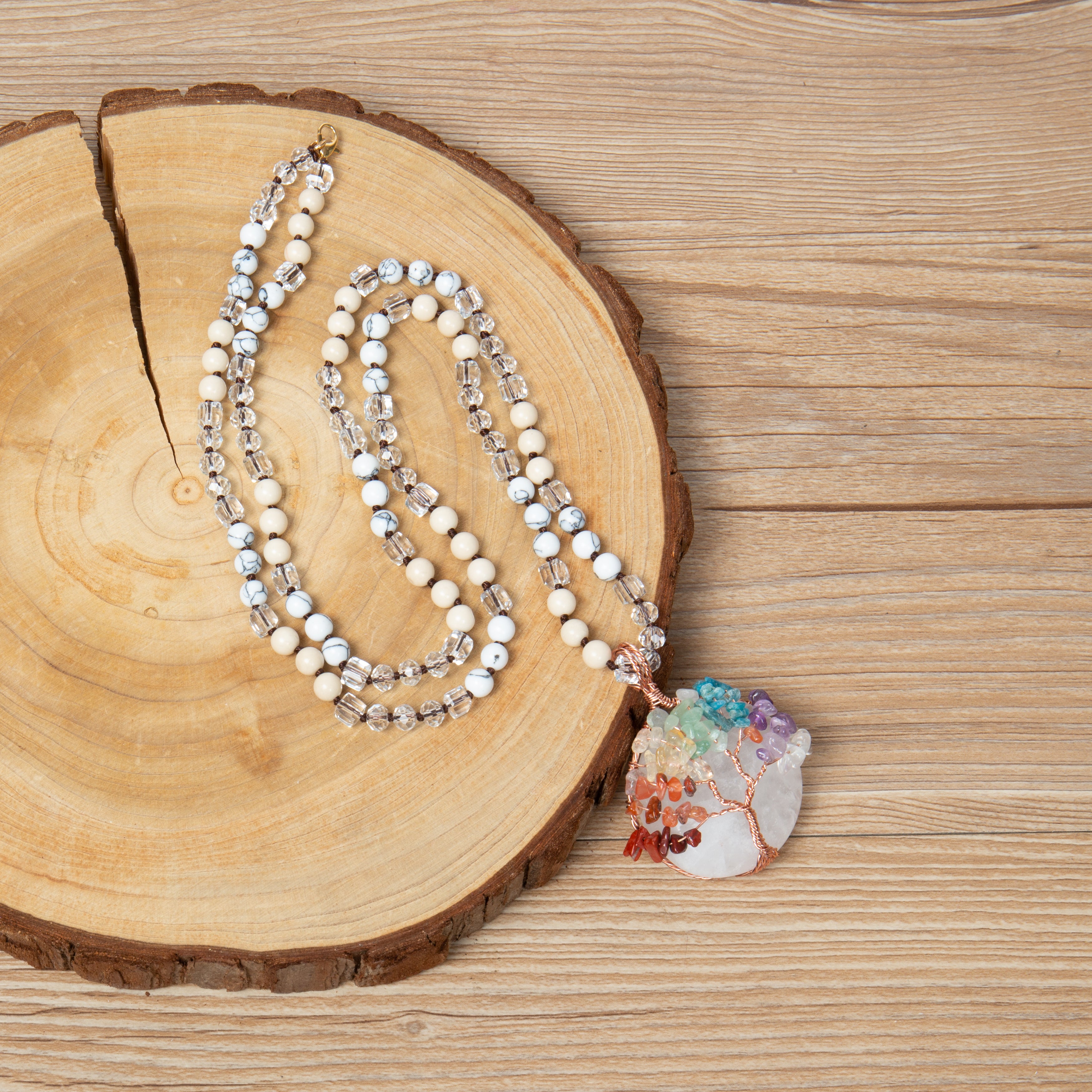 Composed Howlite Stone Necklace N5953