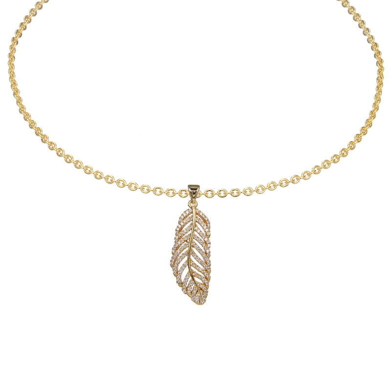 Leaf Zircon Pendant For Bracelet BP0400